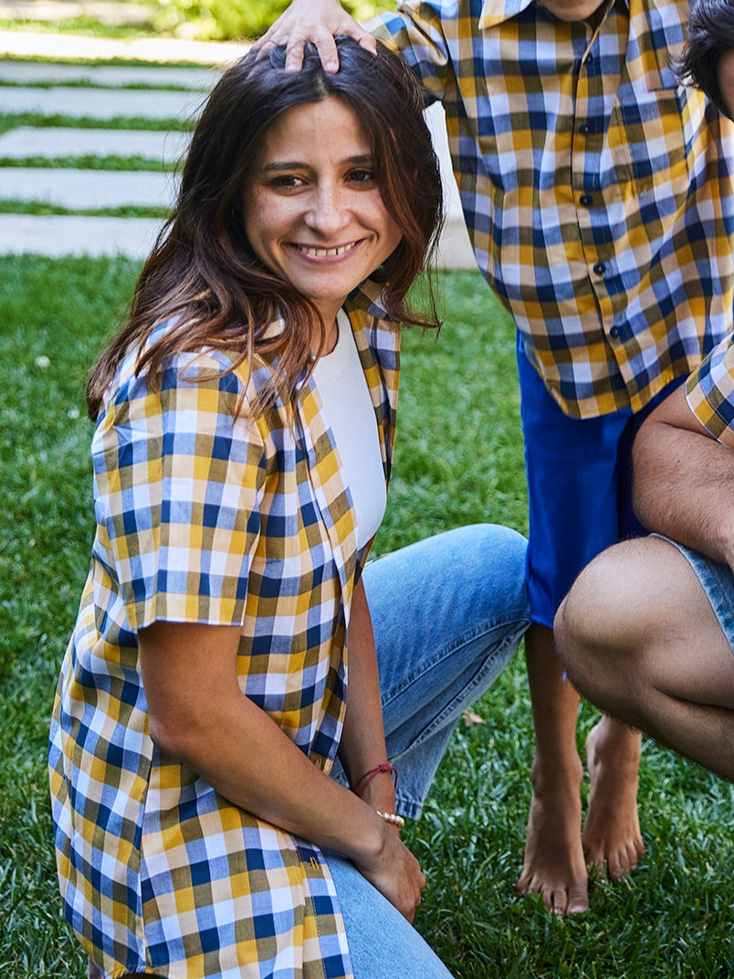 Camisa Mujer 100% algodón cuadrille