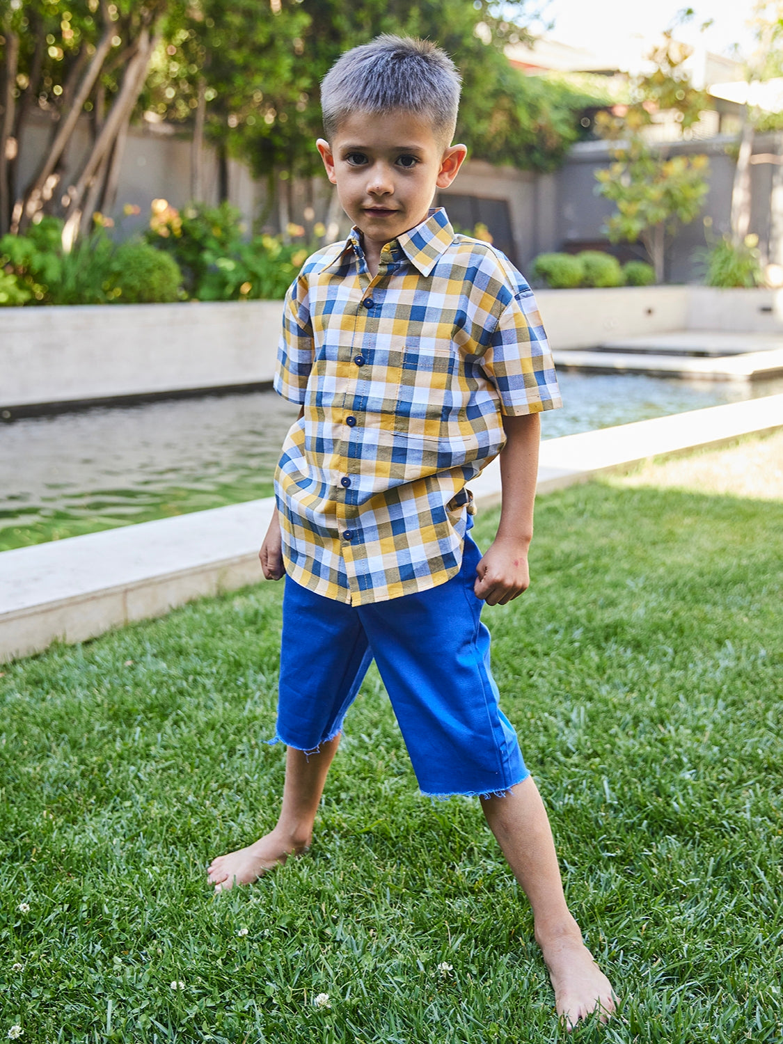 Camisa niño 100% algodón cuadrille