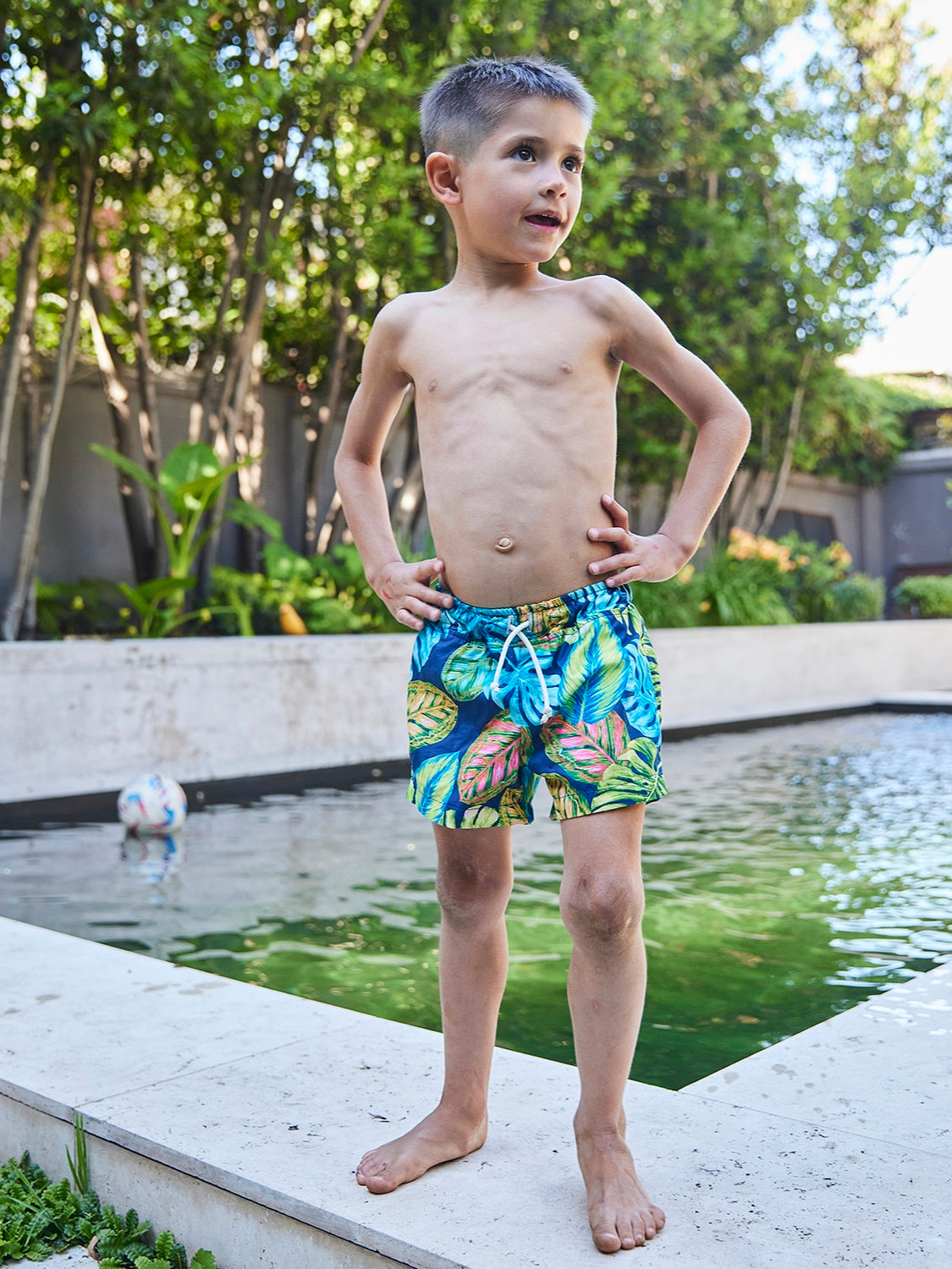 Traje Baño Niño Hojas