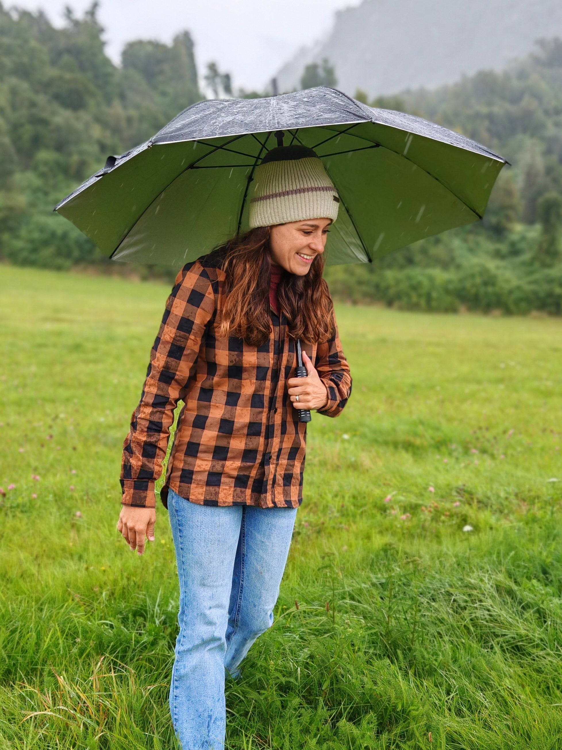 Pack 2 Camisas Gustavo Mujer + Perro cuadros café con negro