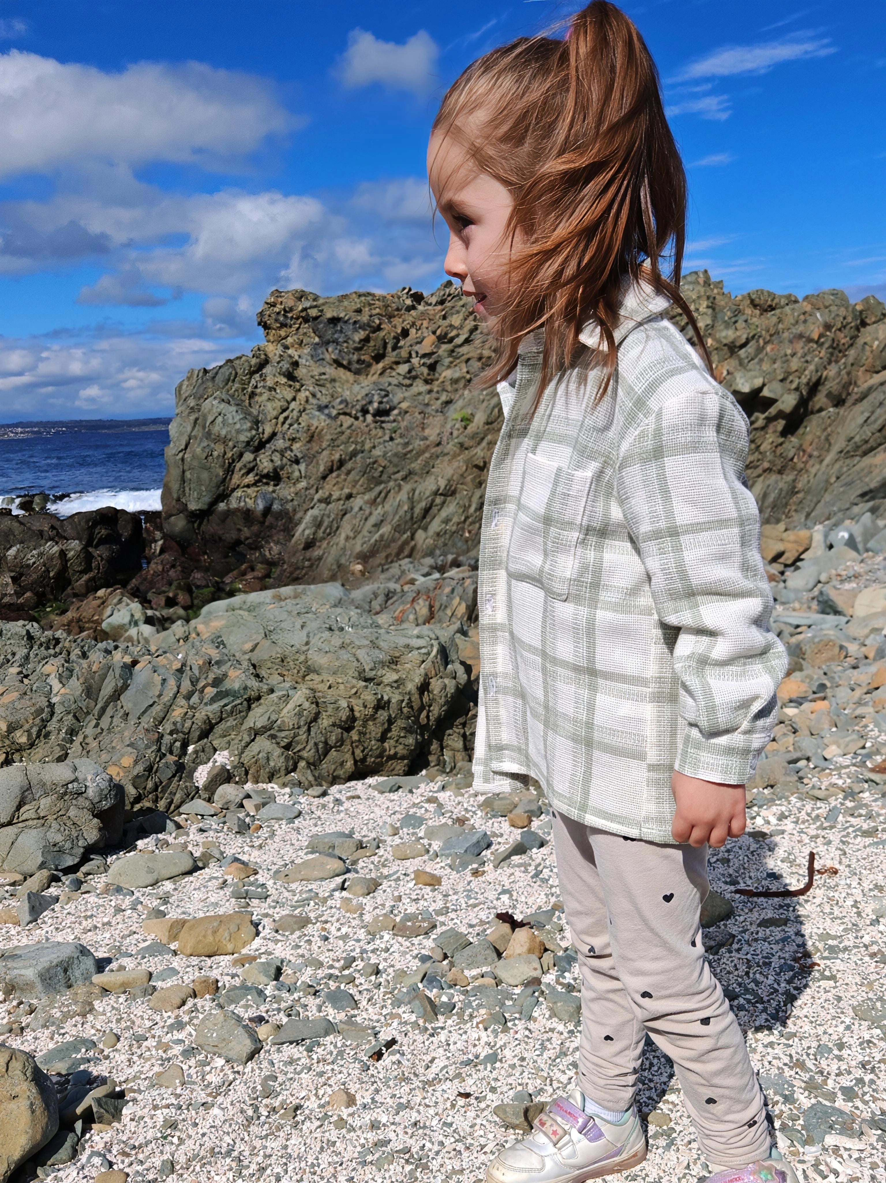 Chaqueta Camisera niño/a verde con blanco