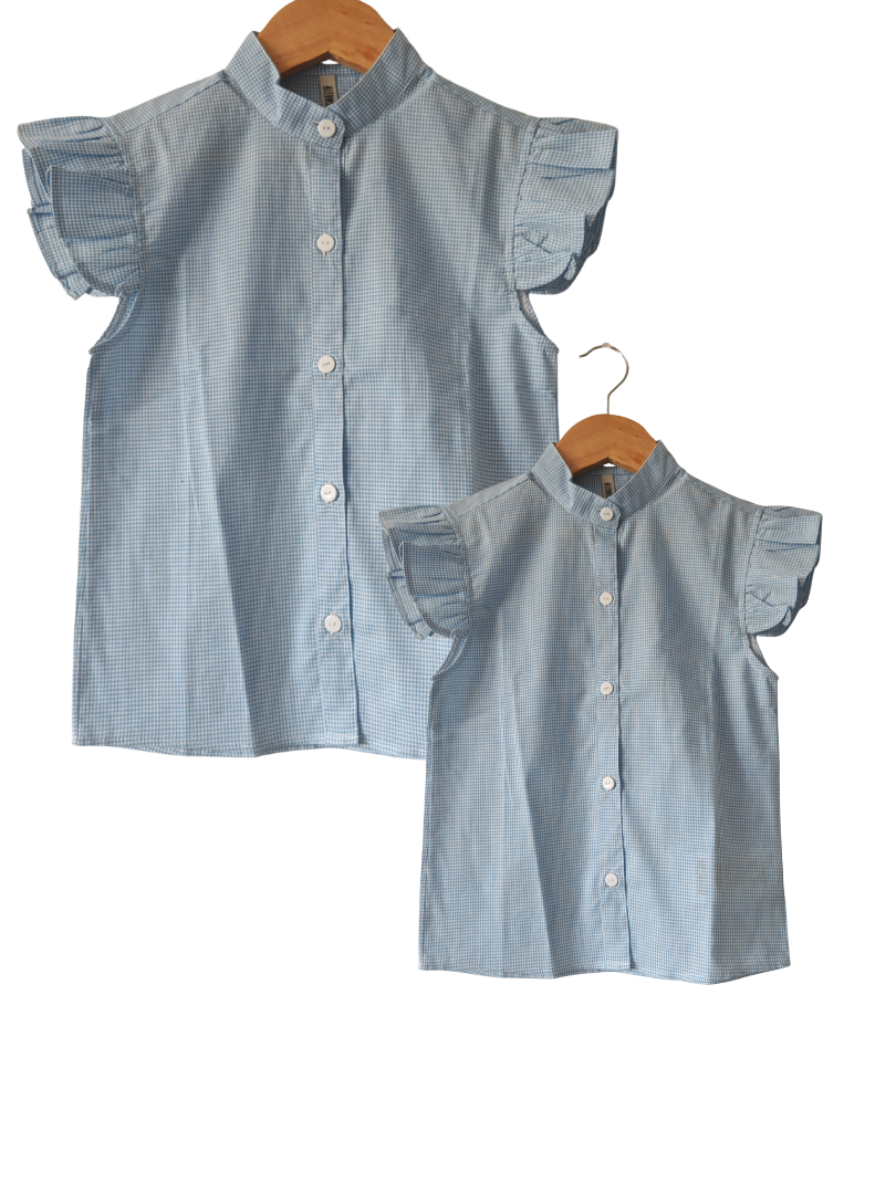 Pack 2 Blusas Mamá + Hija Vichy celeste