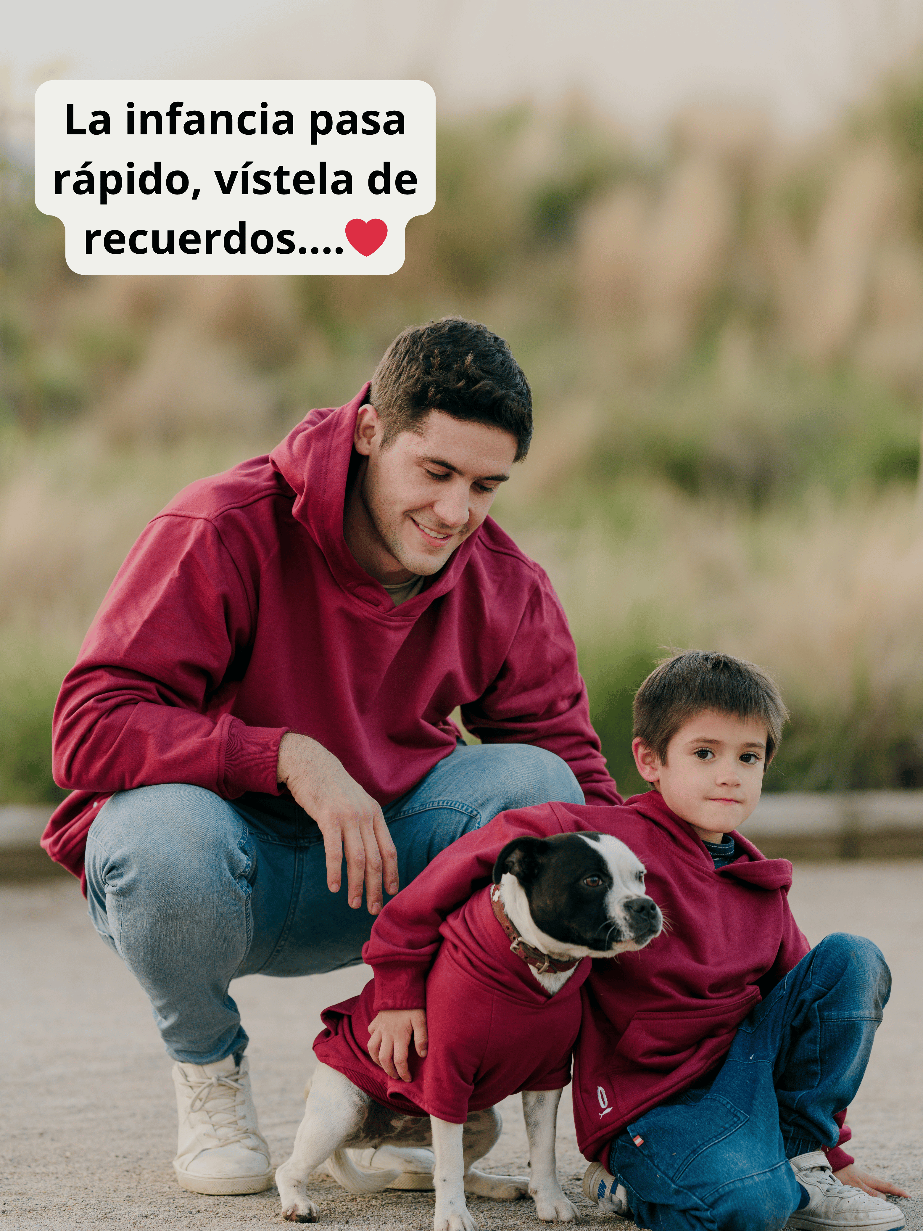 Pack 2 Polerones Oversize Burdeo Papá + Hijo/a