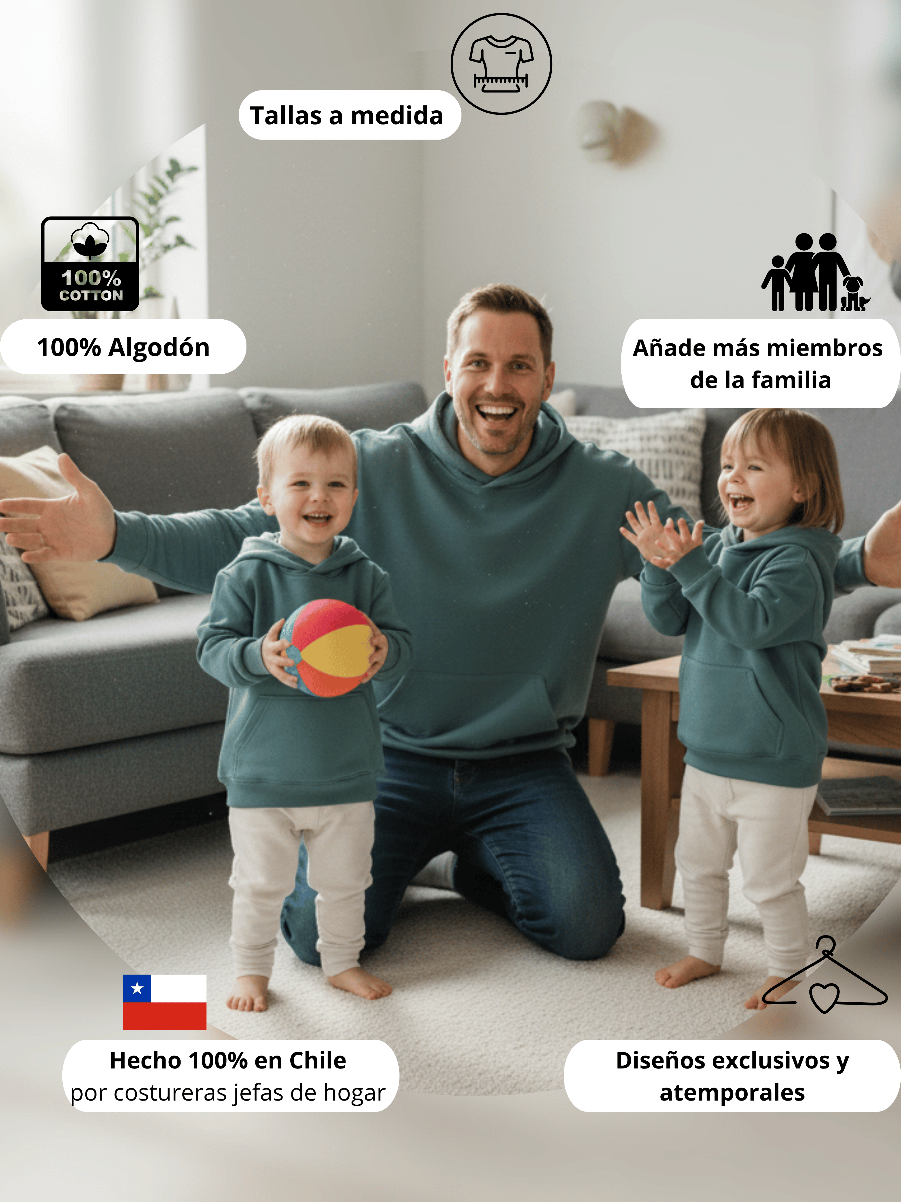 Pack 2 Polerones Oversize Gris grafito Papá + Hijo/a