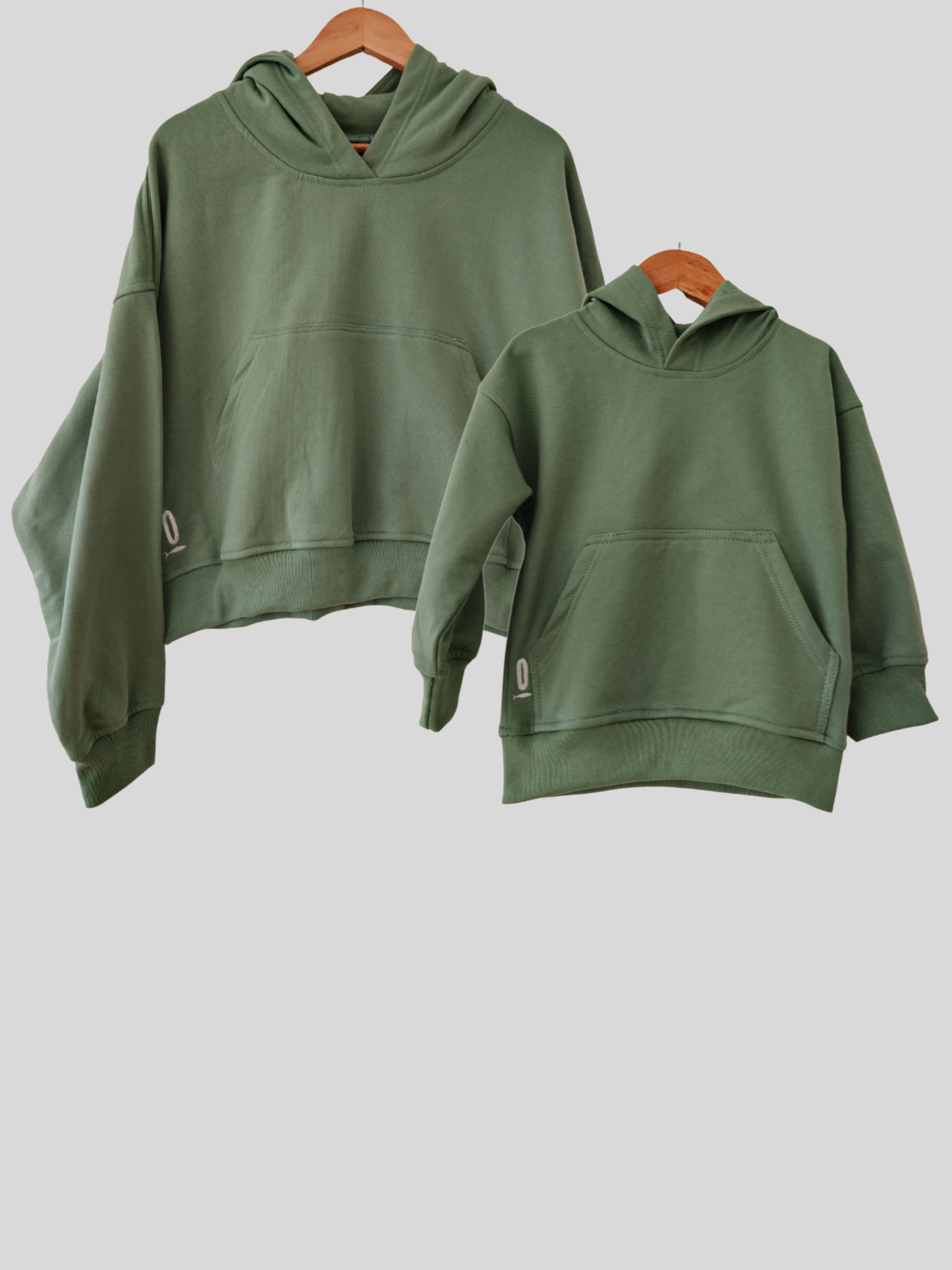 Pack 2 Polerones Oversize Verde Mamá + Hijo/a