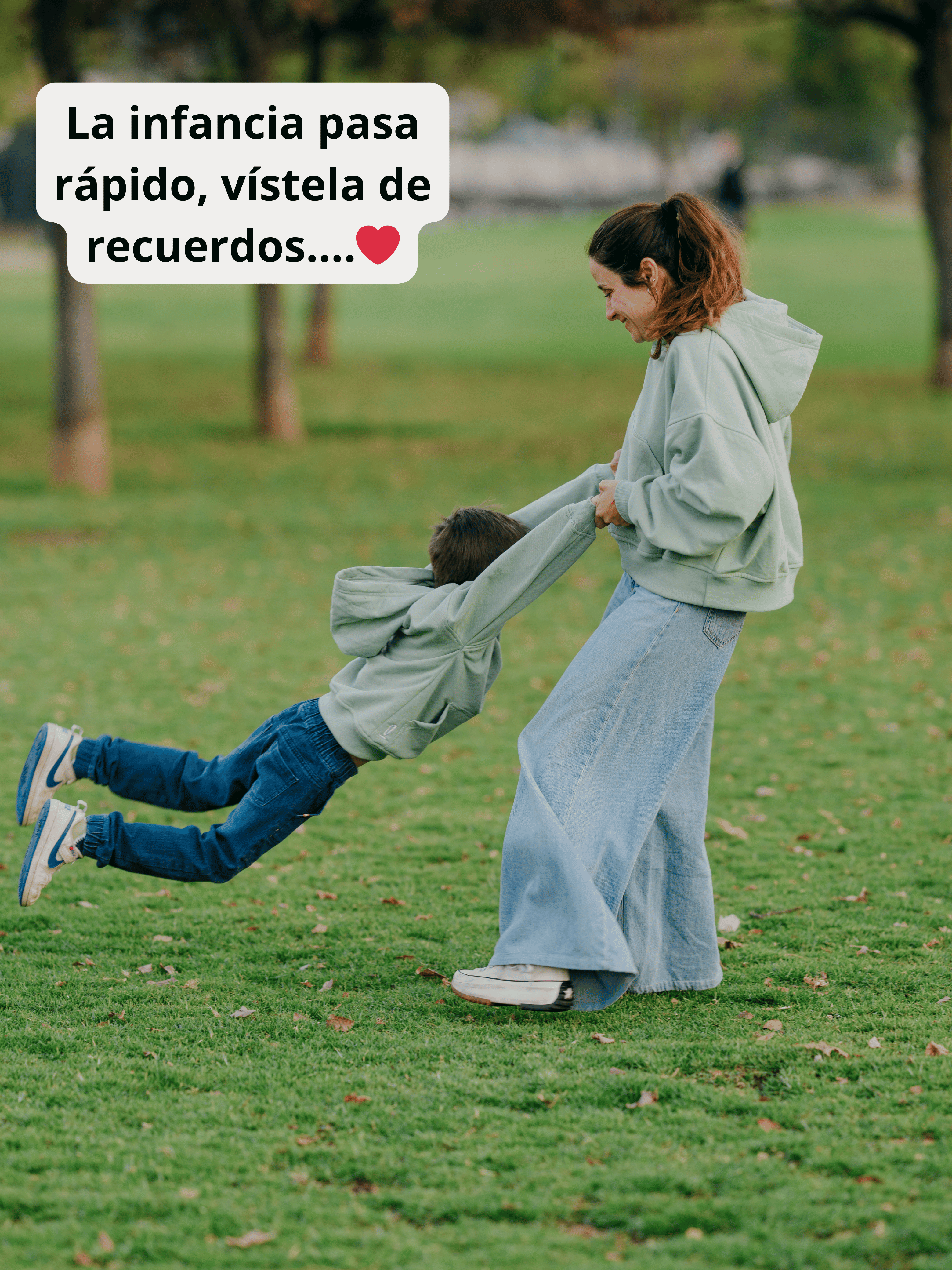 Pack 2 Polerones Oversize Verde Mamá + Hijo/a