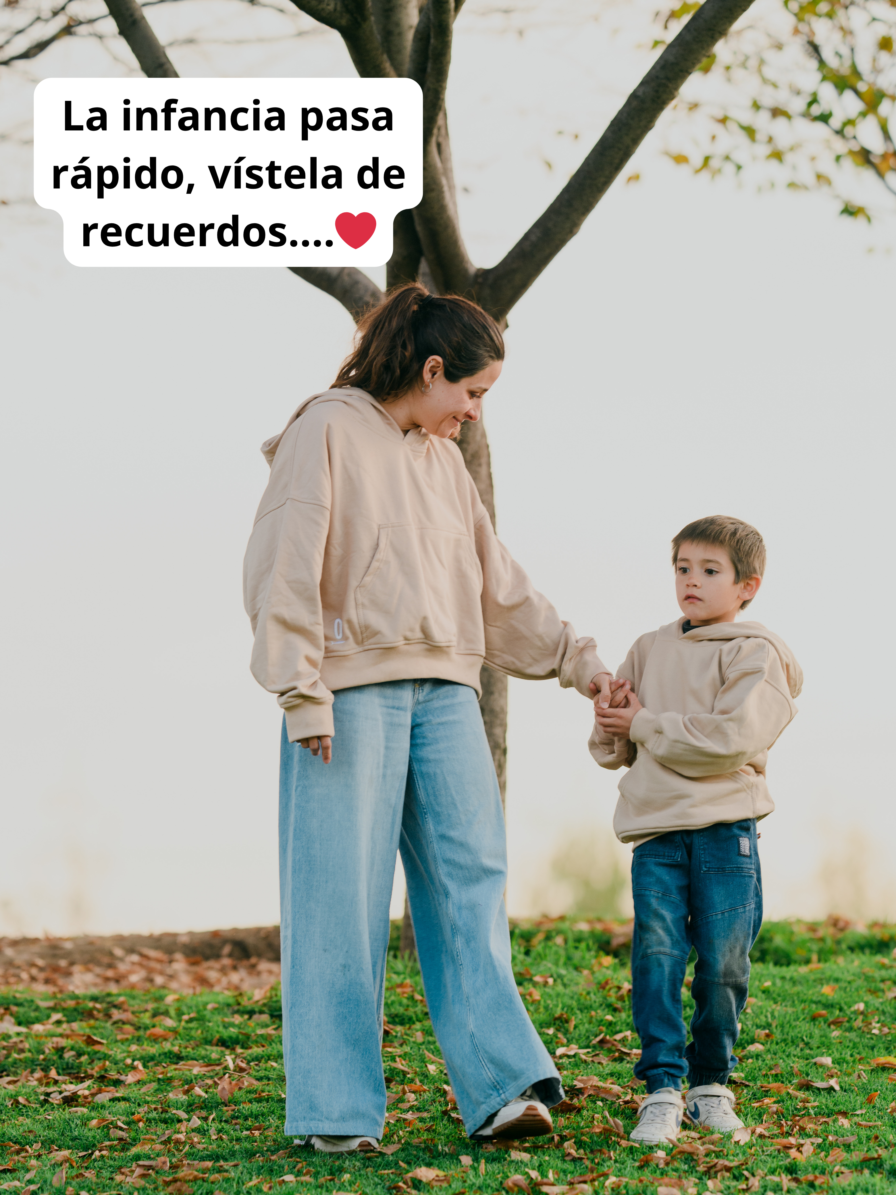 Pack 2 Polerones Oversize Beige Mamá + Hijo/a