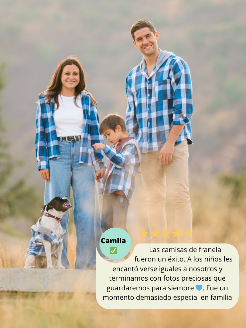 Pack 3 Camisas a juego para Papá + Mamá + Hijo/a 100% algodón