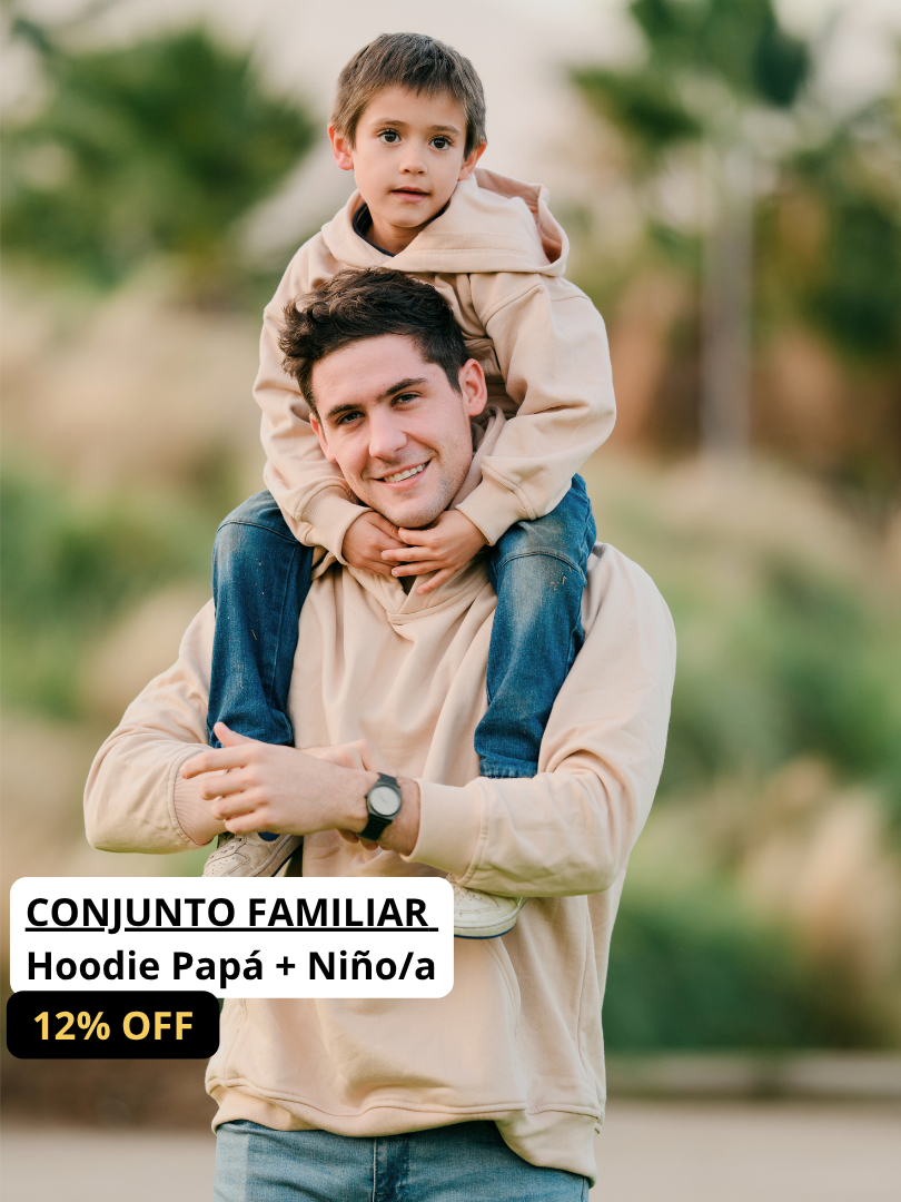 Pack 2 Polerones Oversize Beige Papá + Hijo/a