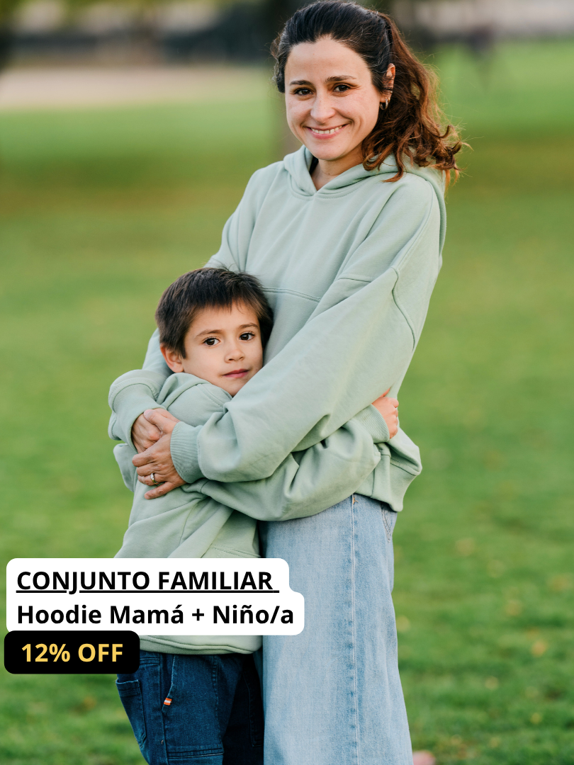 Pack 2 Polerones Oversize Verde Mamá + Hijo/a