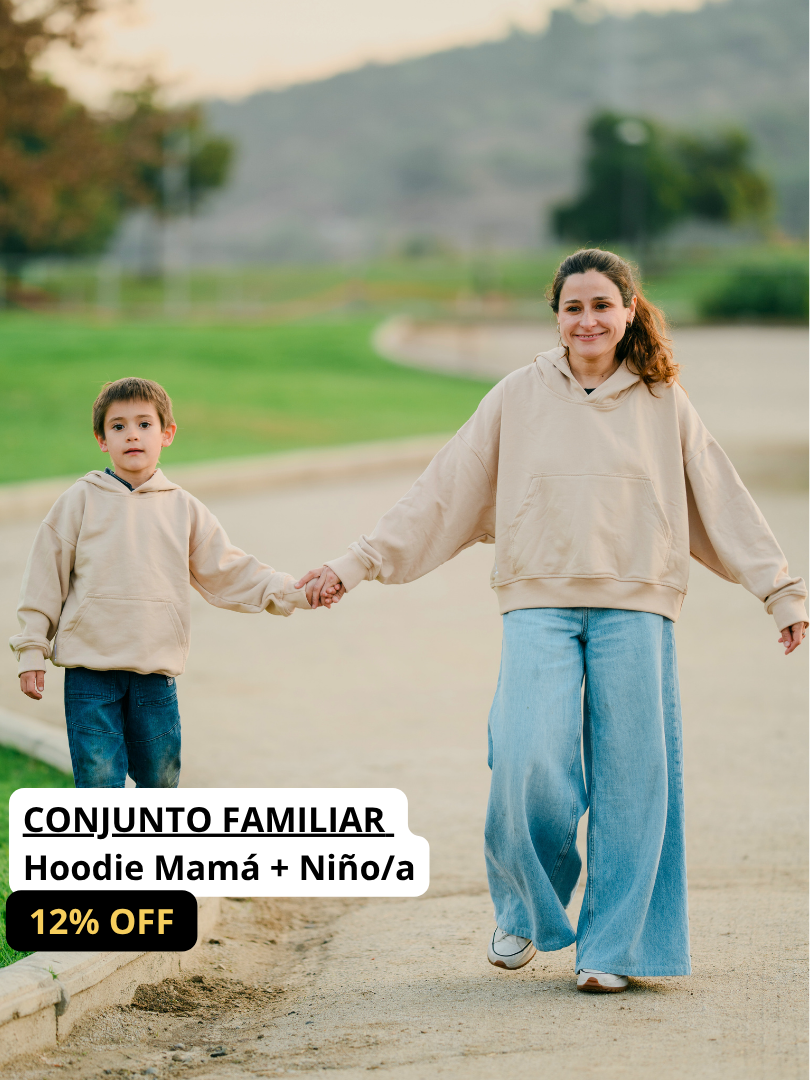 Pack 2 Polerones Oversize Beige Mamá + Hijo/a