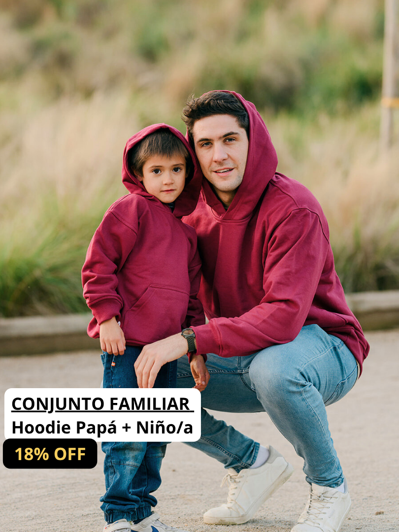 Pack 2 Polerones Oversize Burdeo Papá + Hijo/a