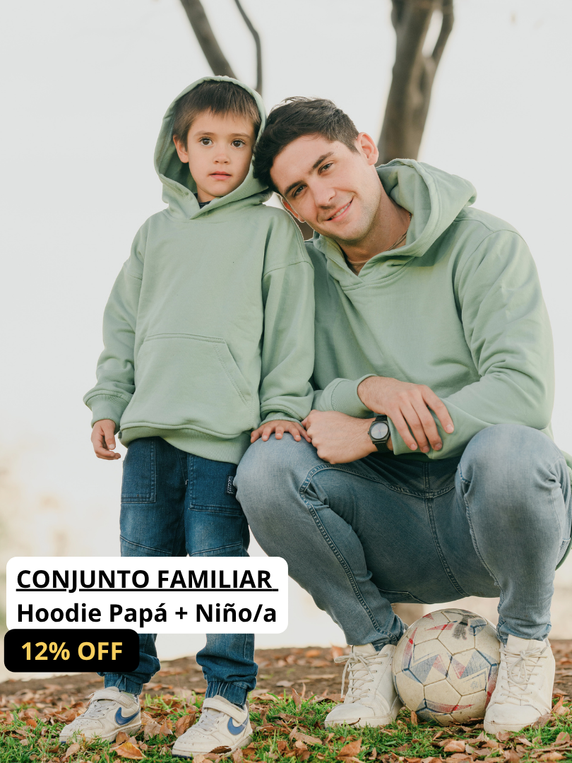 Pack 2 Polerones Oversize Verde Papá + Hijo/a