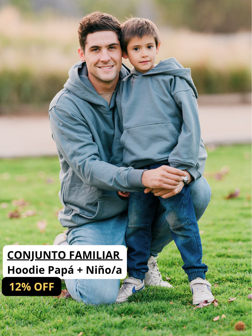 Pack 2 Polerones Oversize Gris grafito Papá + Hijo/a