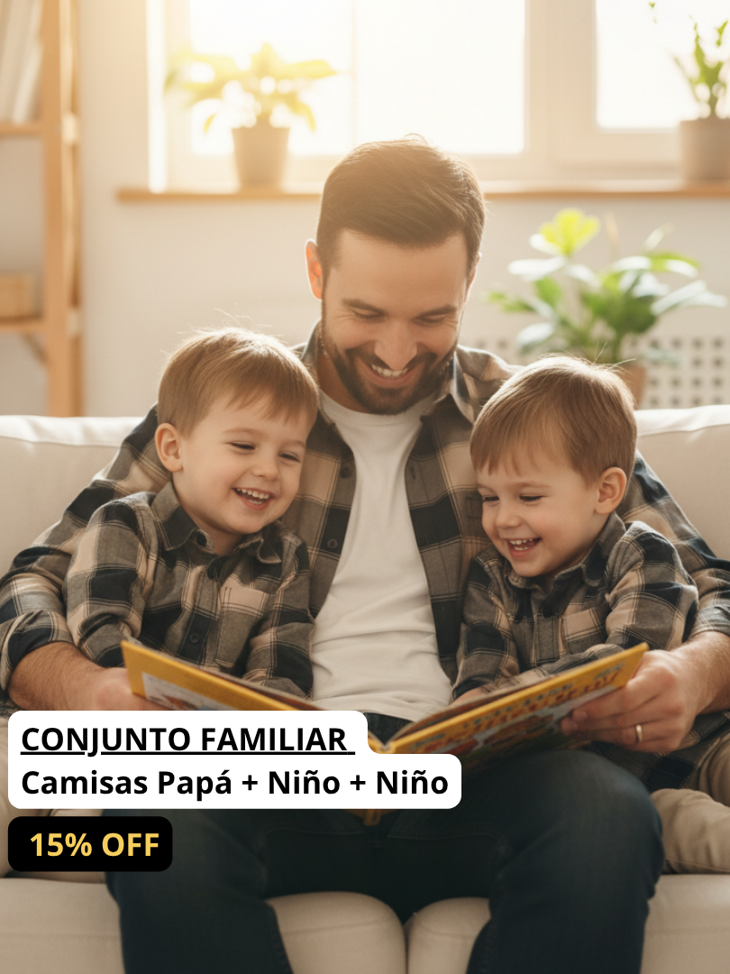 Conjunto Familiar Camisa a juego para Papá + Hijo + Hijo