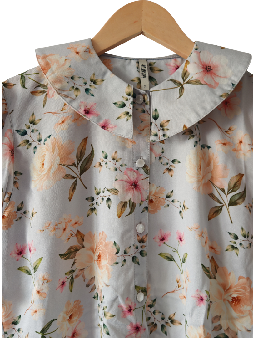 Blusa mujer Flores cuello Bebe 100% Viscosa
