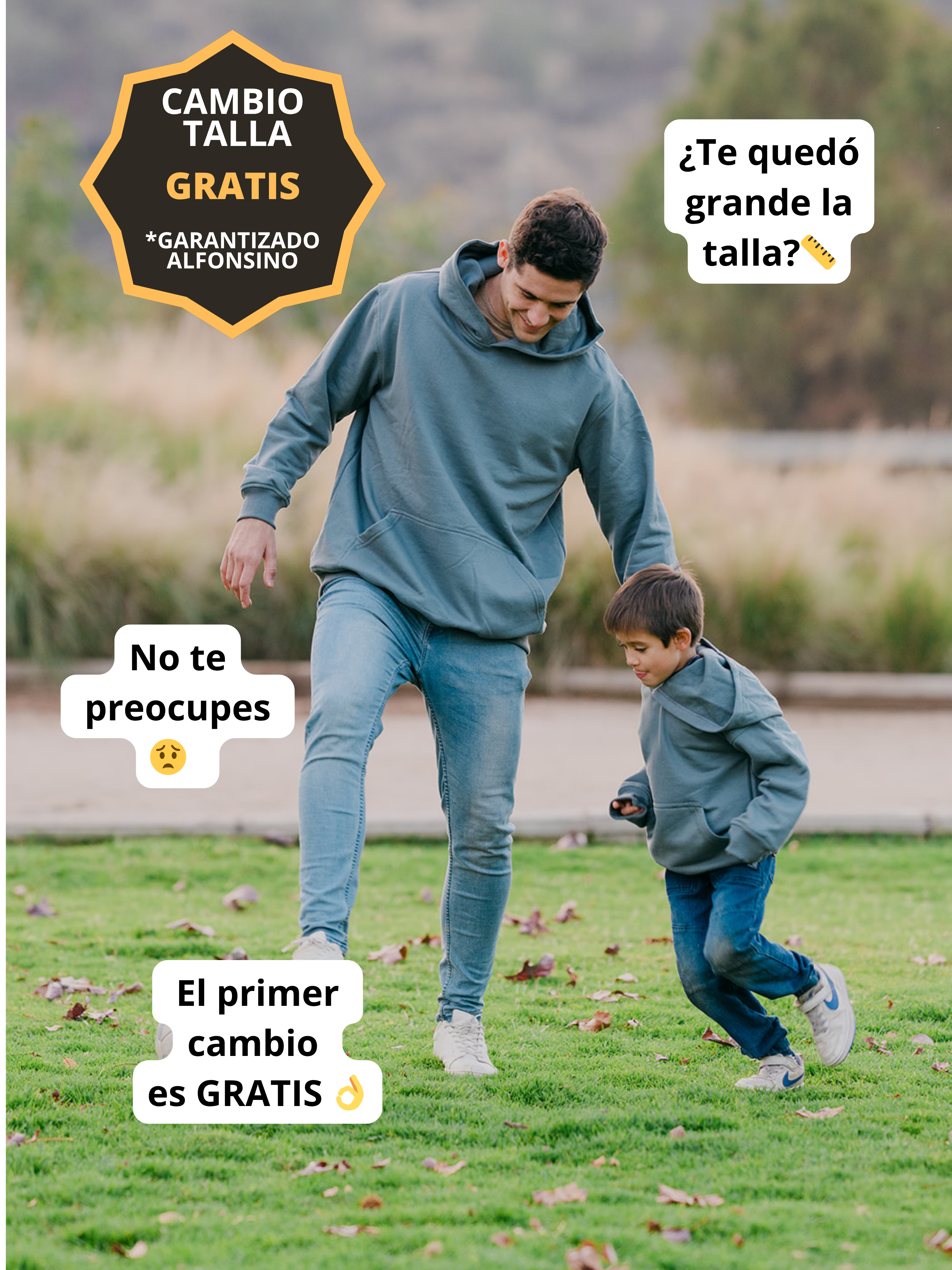 Conjunto Familiar Hoodie a juego para Papá + Hijo/a + Hijo/a + ENVÍO GRATIS