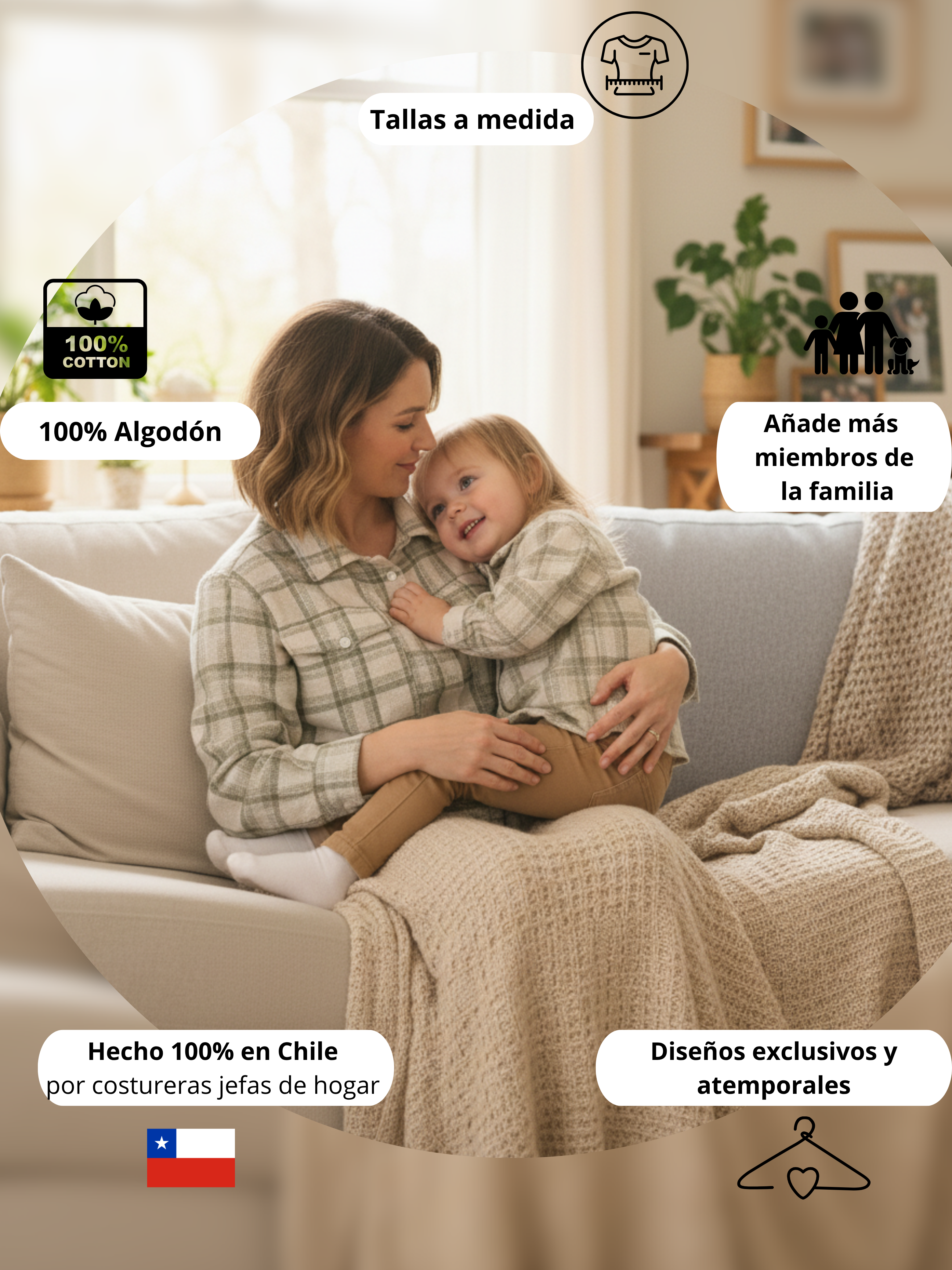 Pack 2 Camiseras Mamá + Hijo/a color verde con blanco