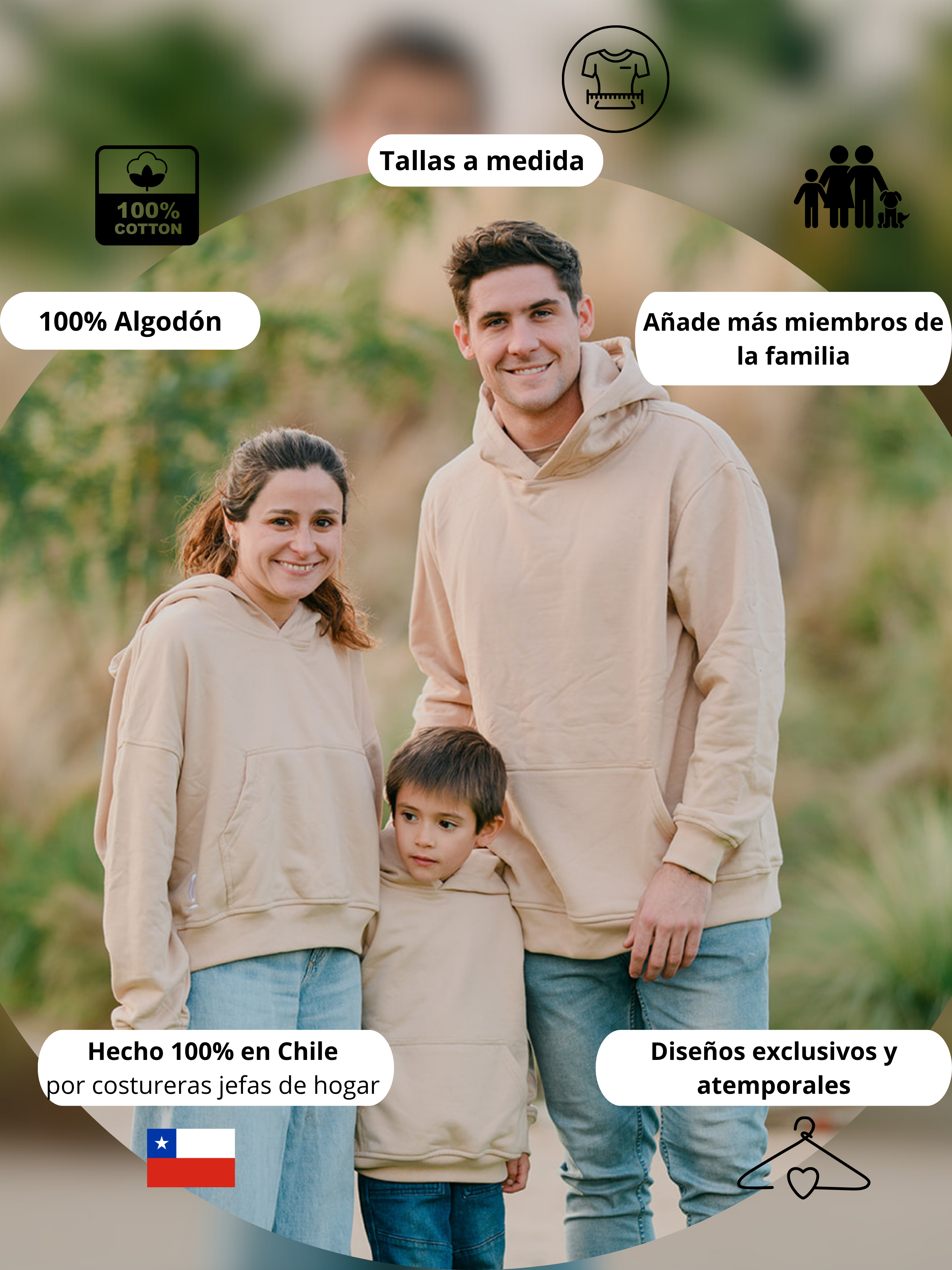 Pack 2 Polerones Oversize Beige Mamá + Hijo/a