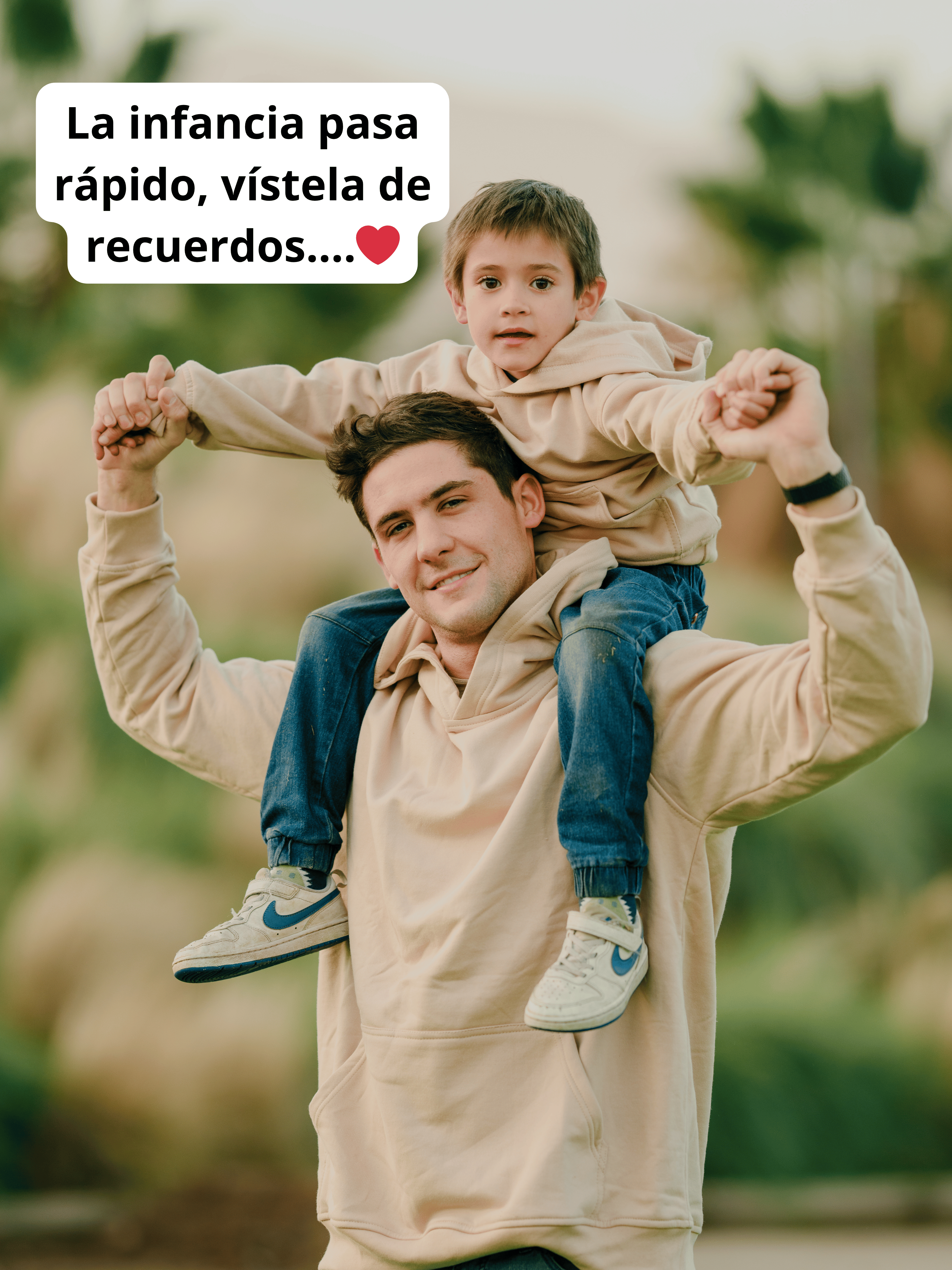 Pack 2 Polerones Oversize Beige Papá + Hijo/a