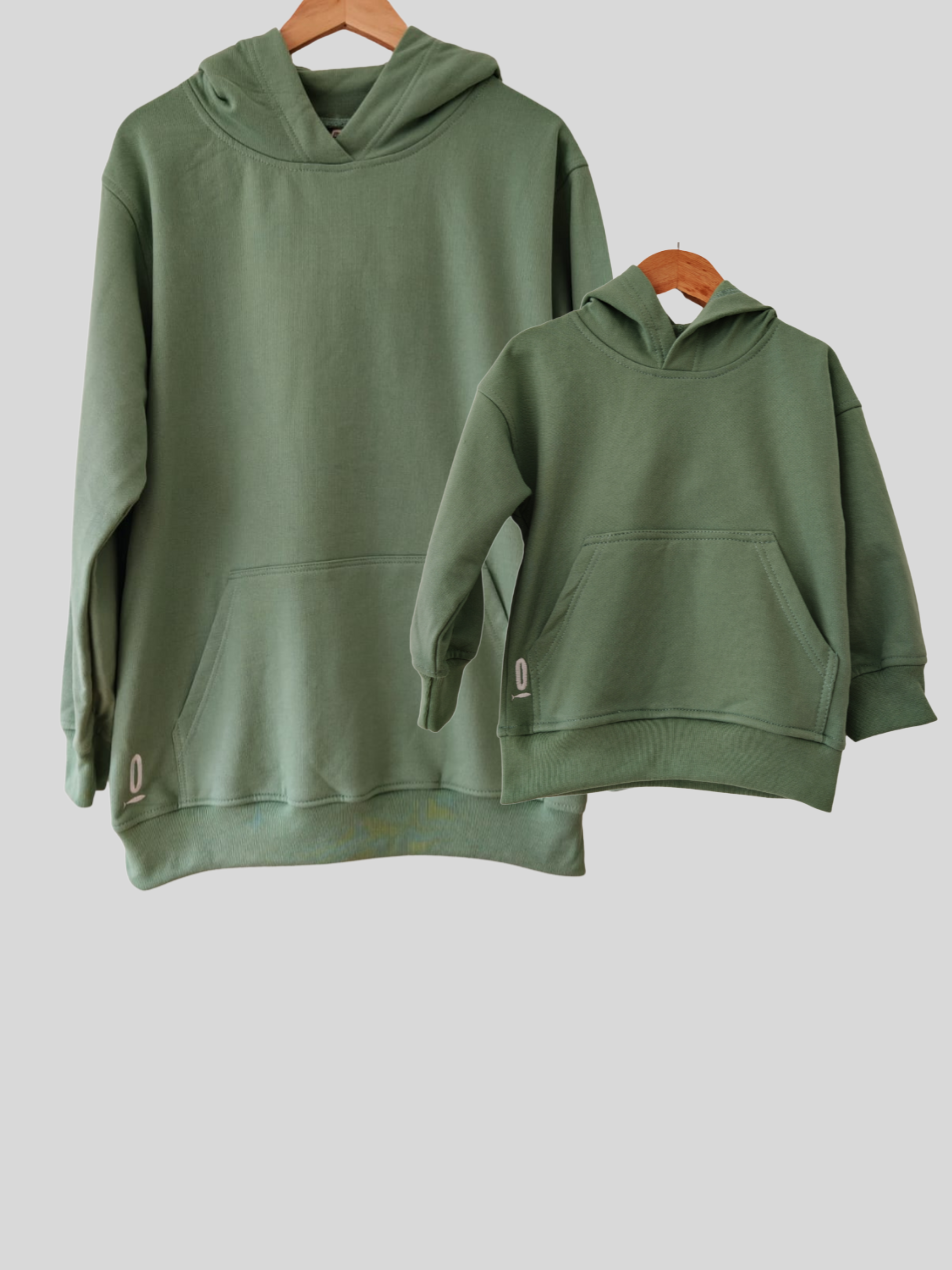 Pack 2 Polerones Oversize Verde Papá + Hijo/a