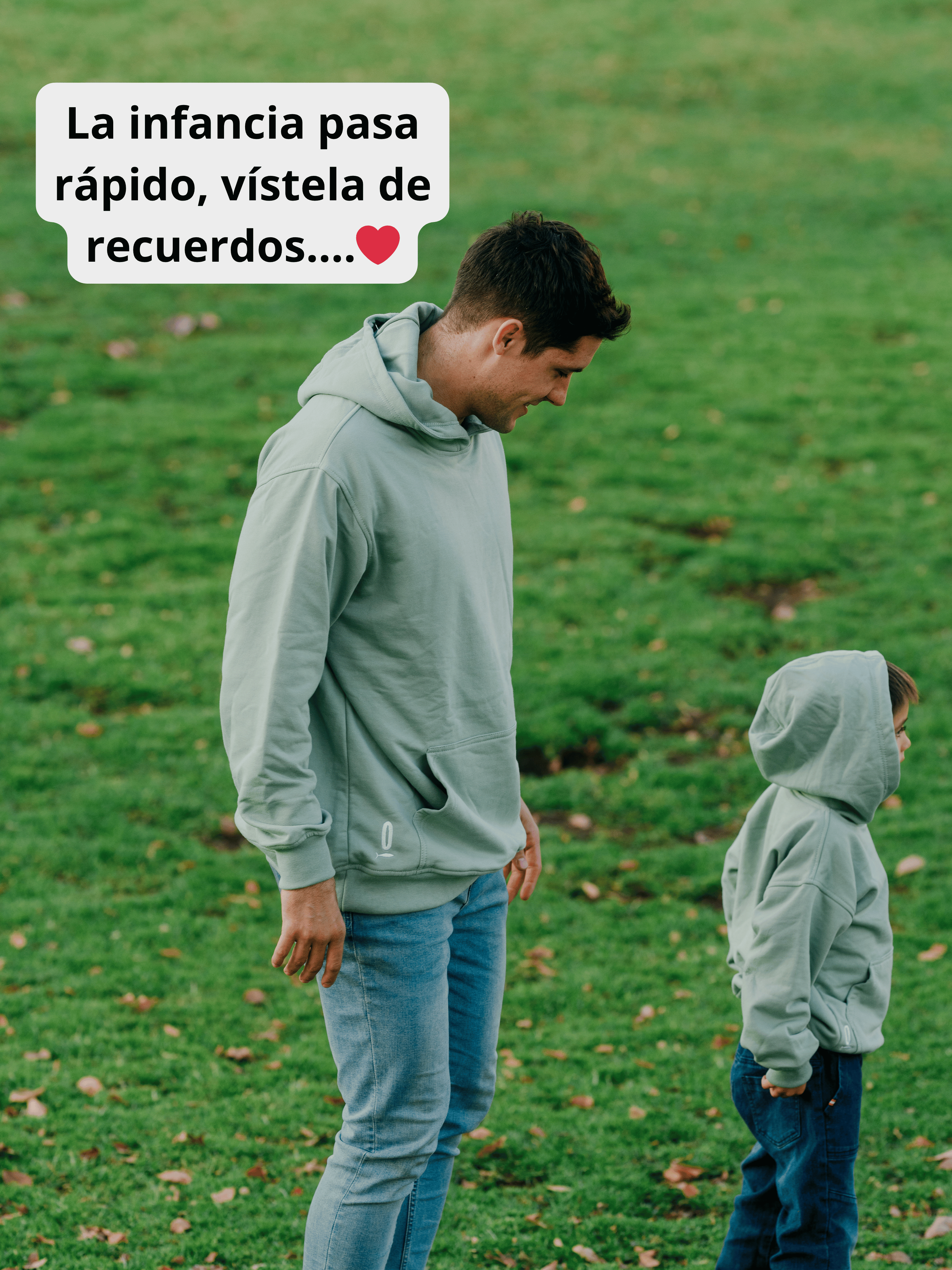 Pack 2 Polerones Oversize Verde Papá + Hijo/a