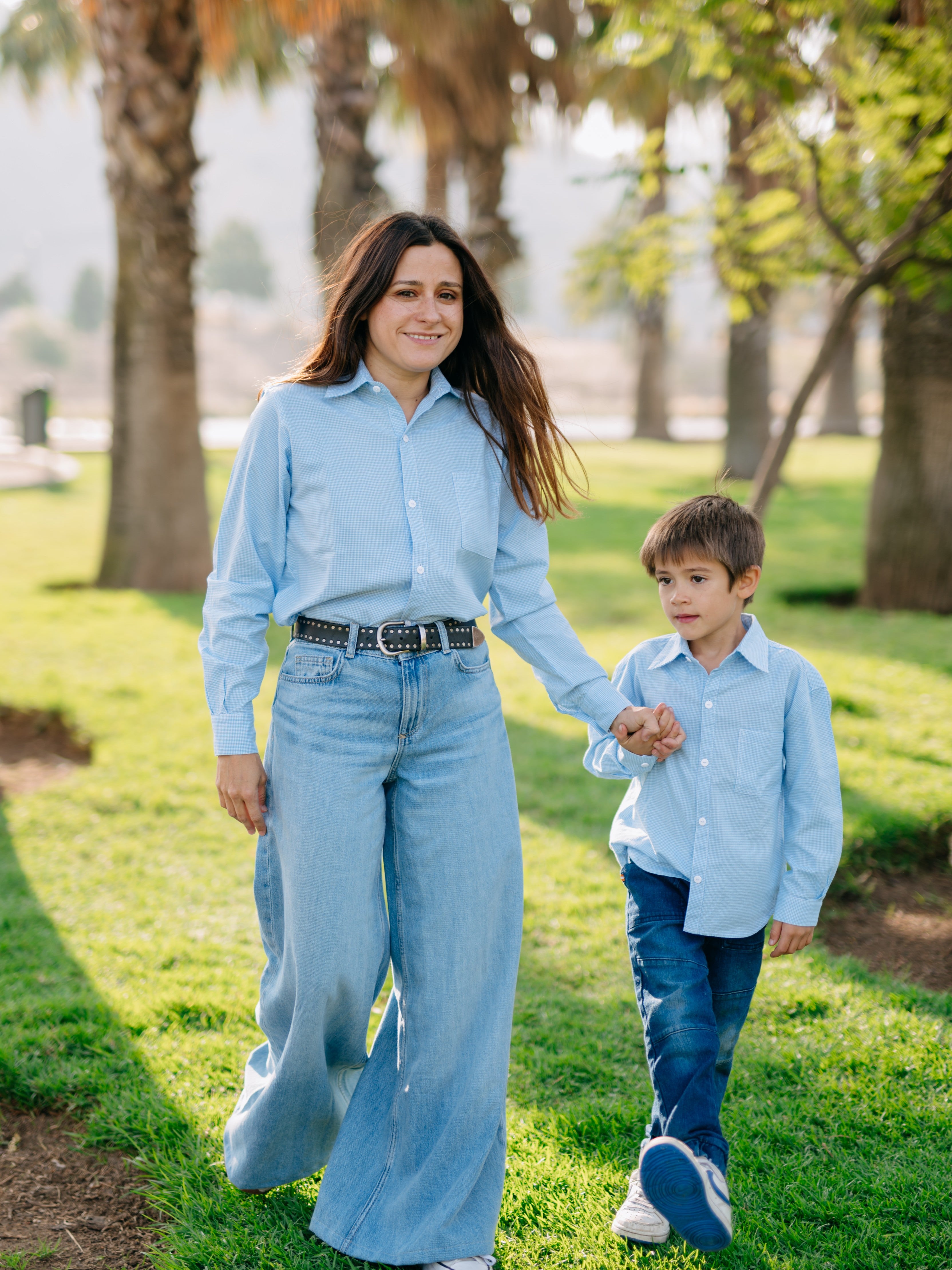 Pack Camisa Vichy Rey Mamá Hijo