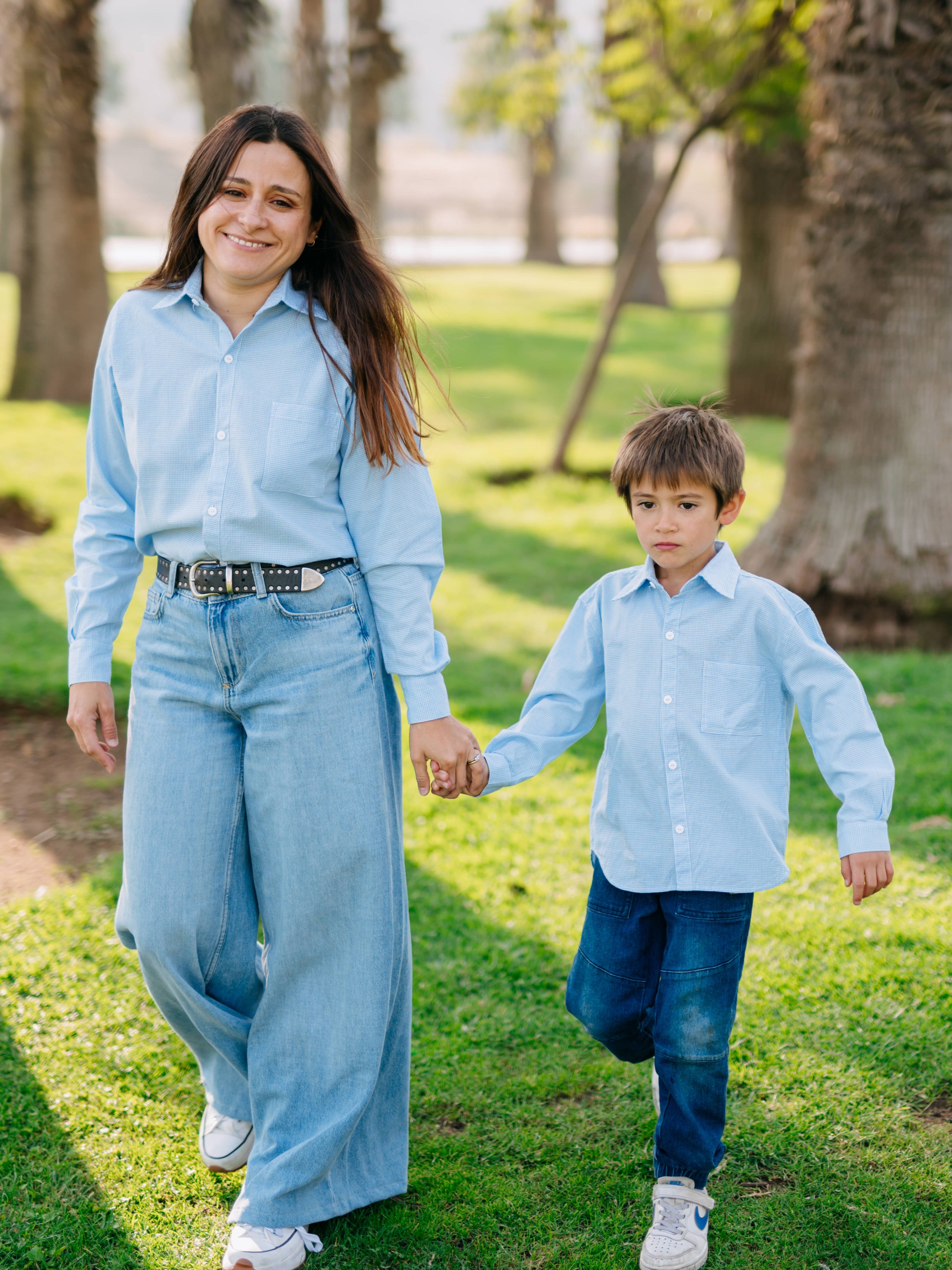 Pack Camisa Vichy Rey Mamá Hijo