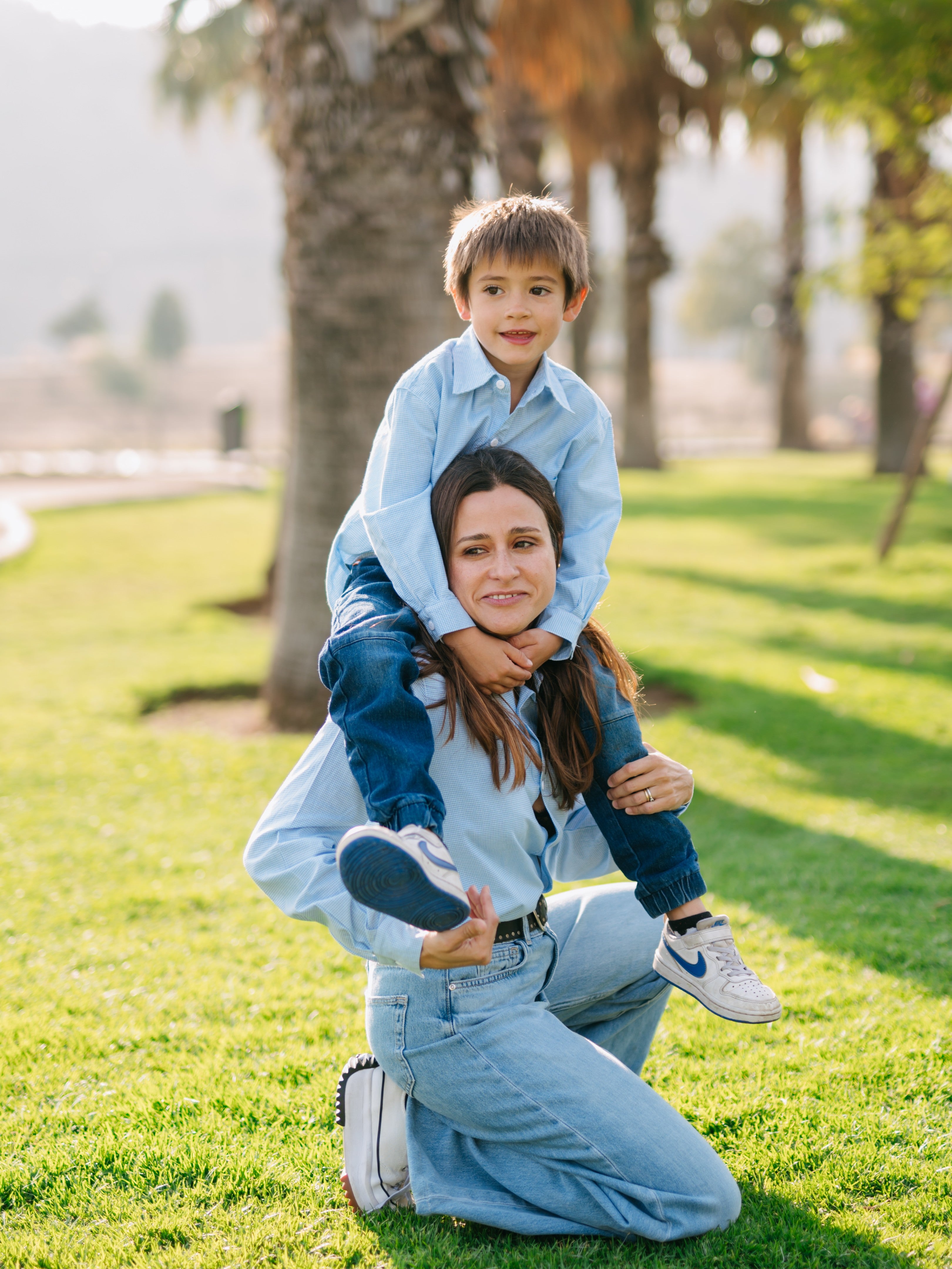Pack Camisa Vichy Rey Mamá Hijo