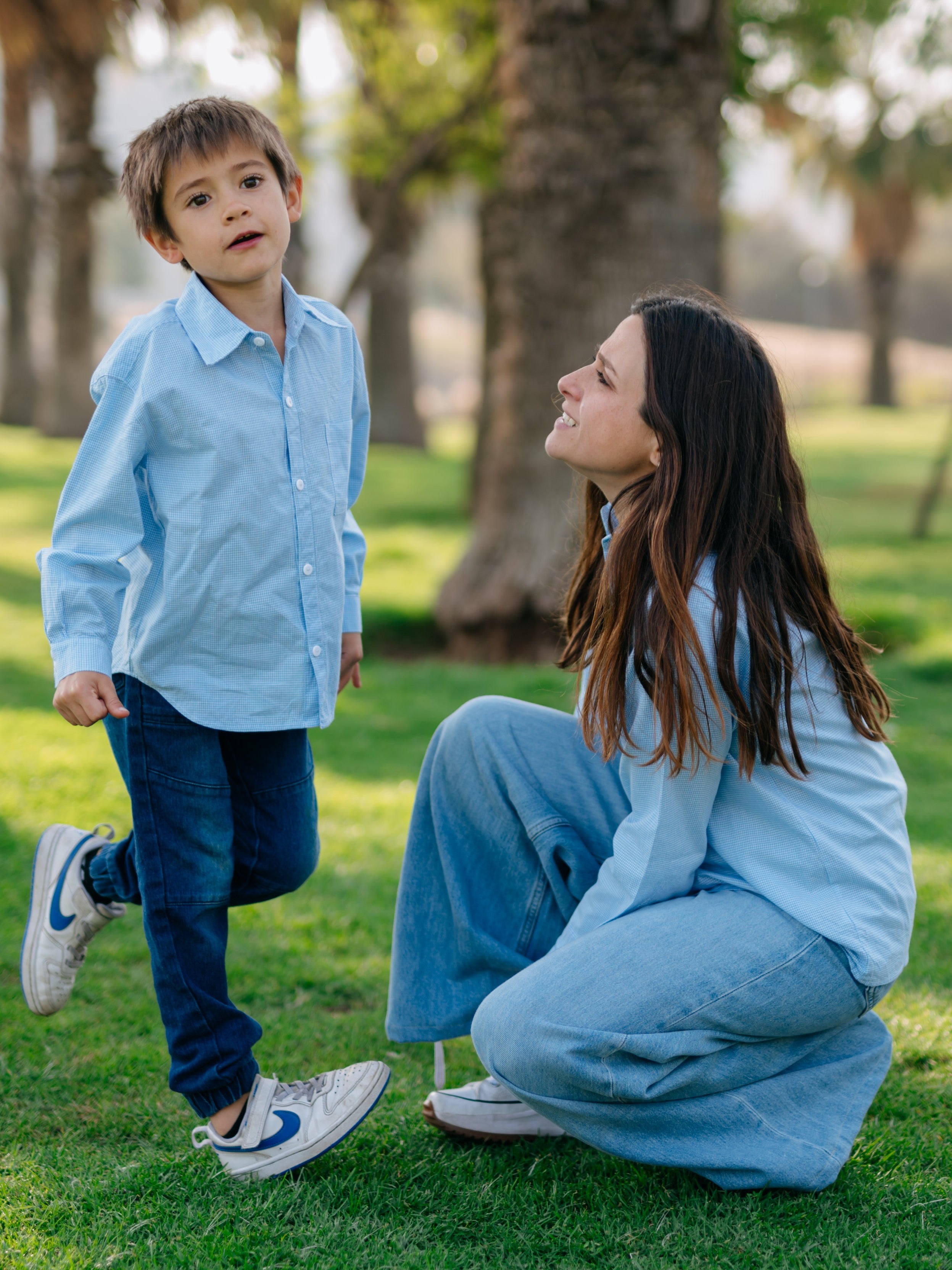 Pack Camisa Vichy Rey Mamá Hijo