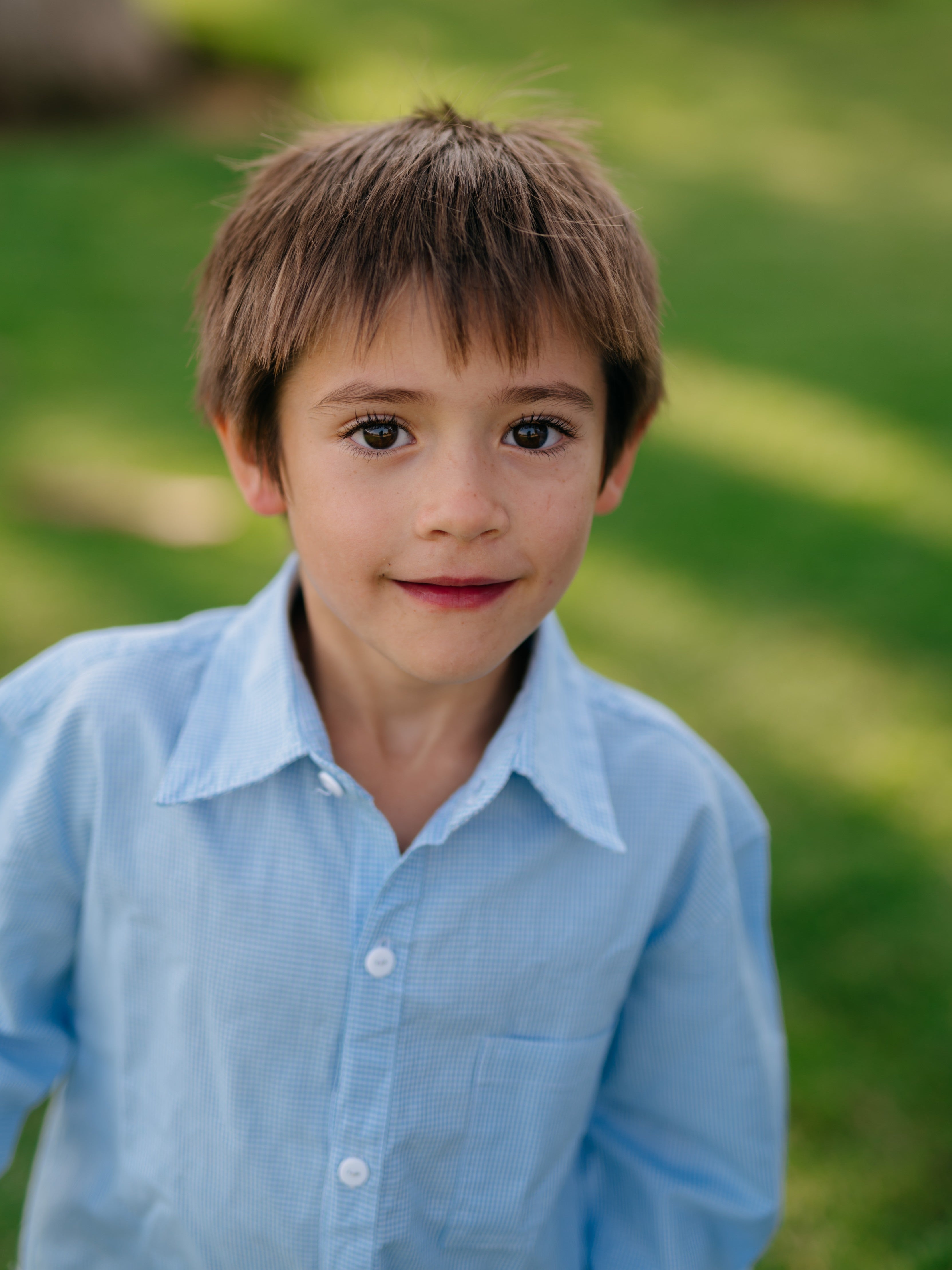 Camisa niño cuello camisa 100% algodón estilo Vichy