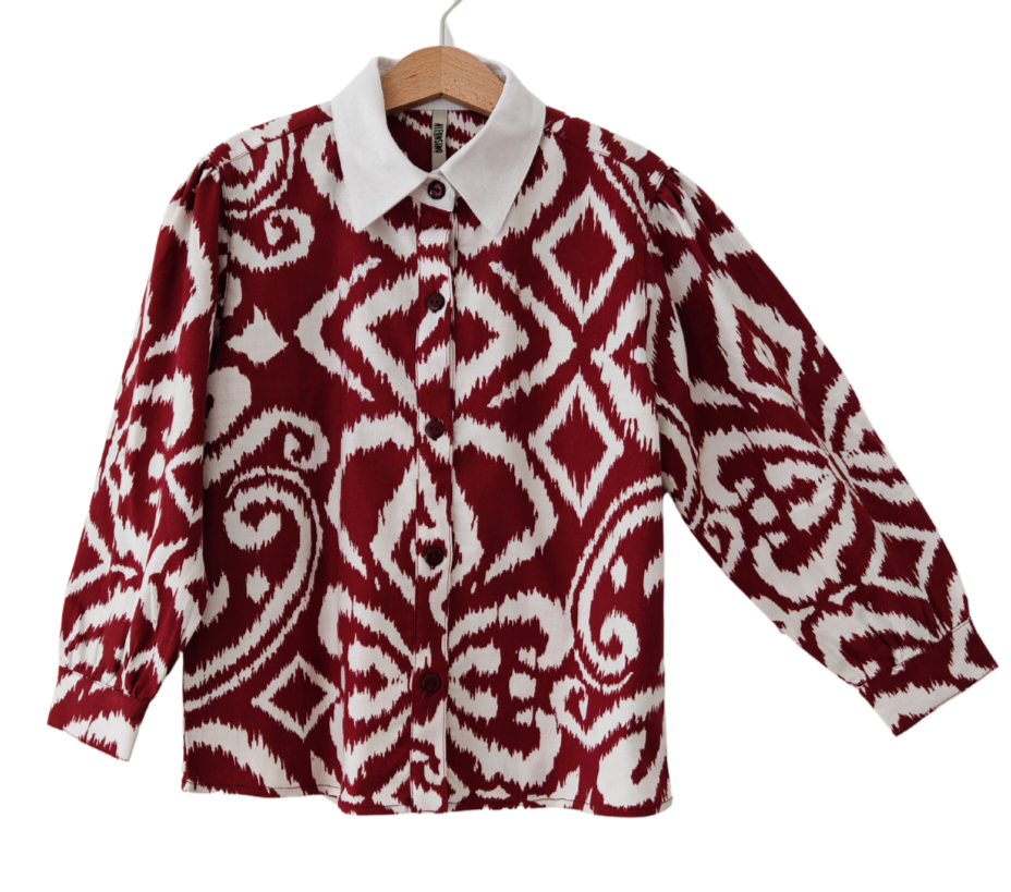 Blusa oversize niña 100% algodón manga larga y englobadas