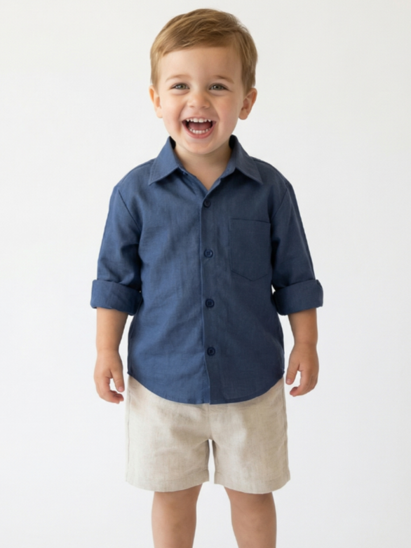 Camisa niño 100% Algodón cuello camisa