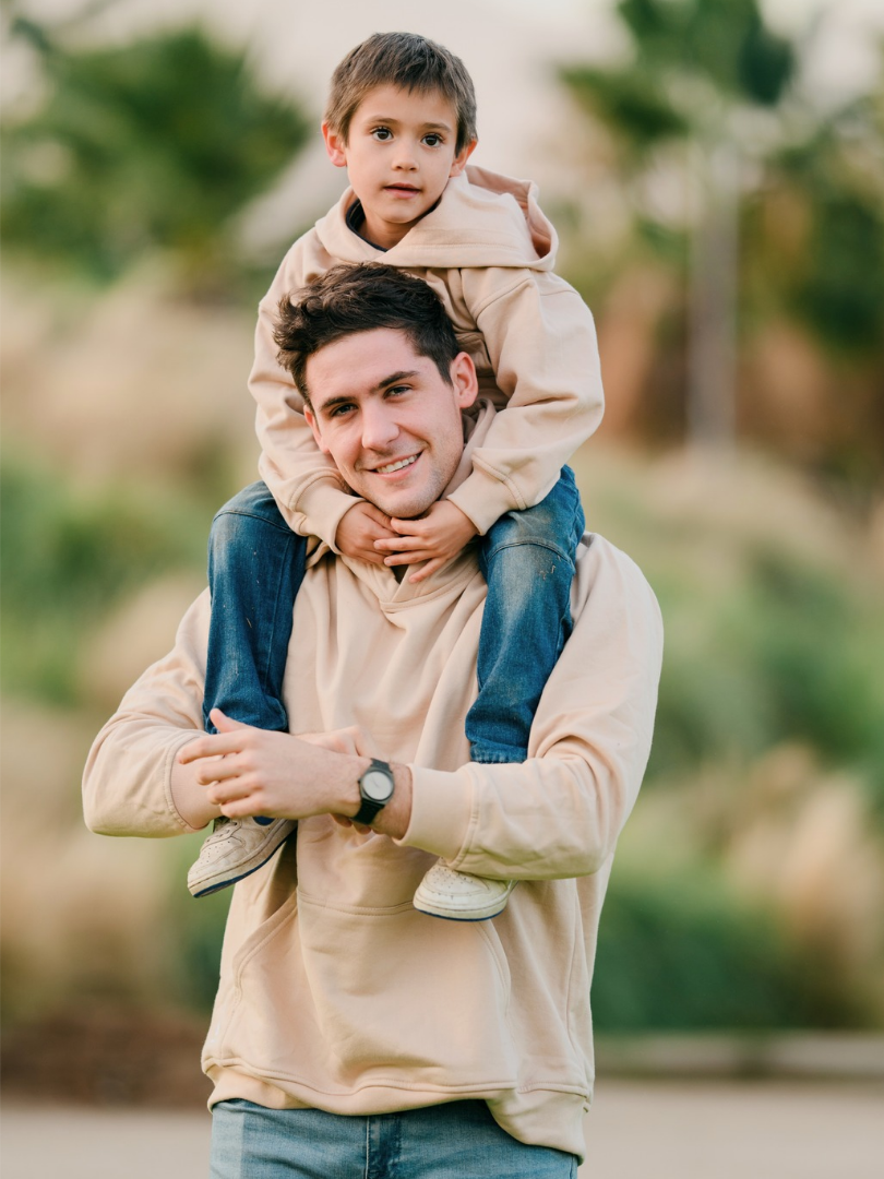 Pack 2 Polerones Unisex Oversize Beige Adulto + Hijo/a