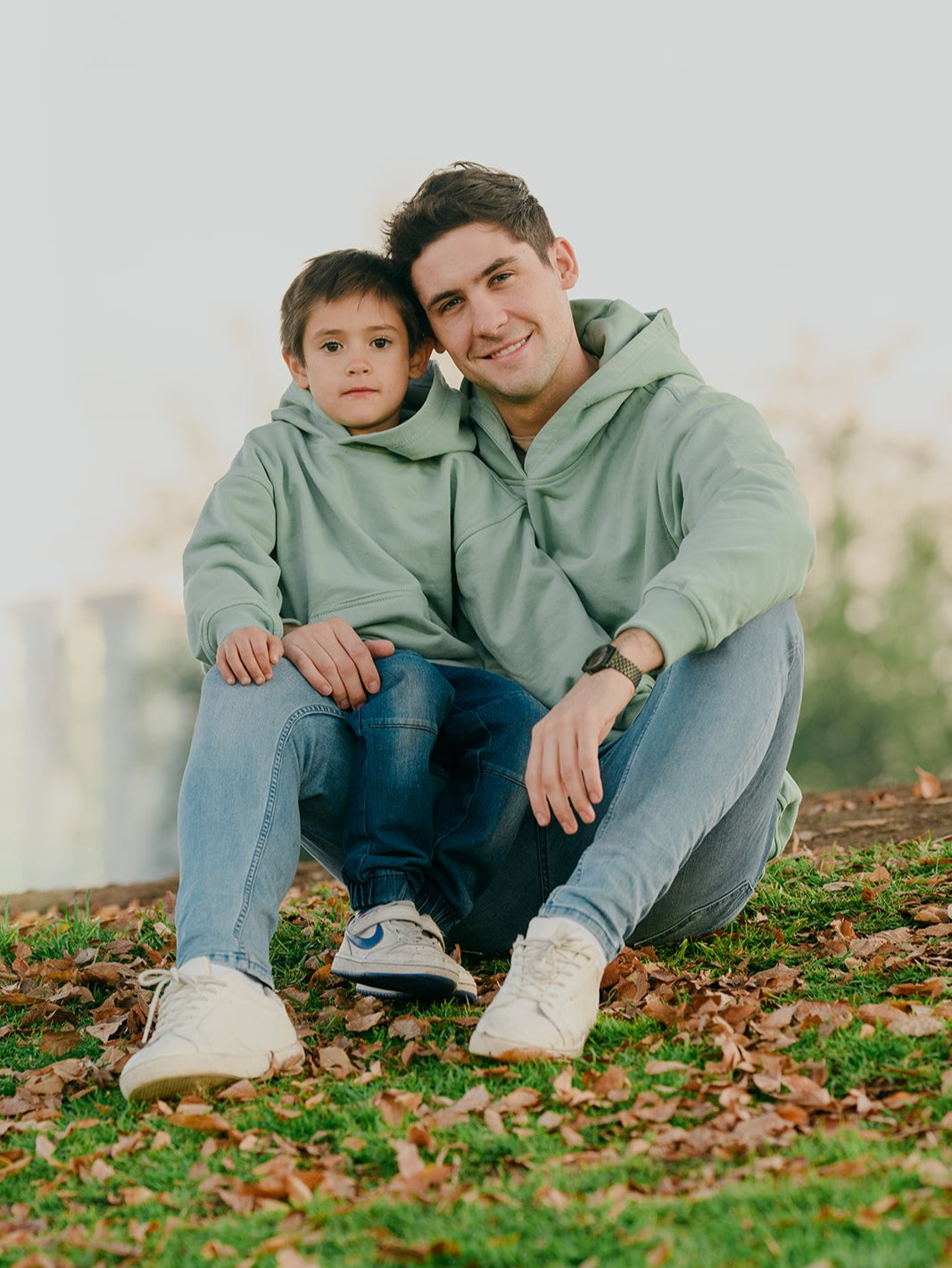 Pack 2 Polerones Oversize Verde Papá + Hijo/a