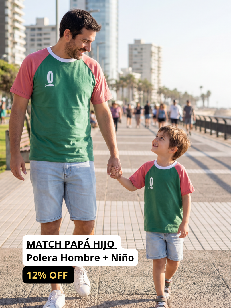 Pack Polera Pez Algodón Papá + Hijo