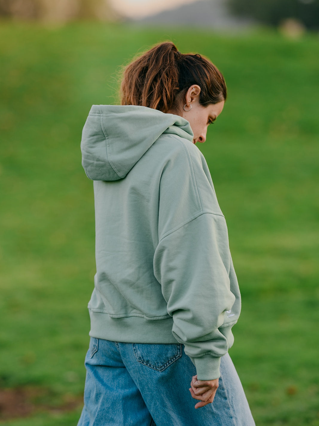 Polerón Mujer Oversize corto Verde