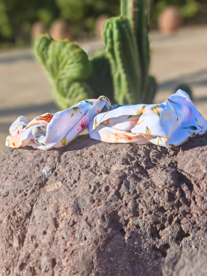 Pack 2 Cintillos Floral celeste Mamá-Hija 100% Viscosa