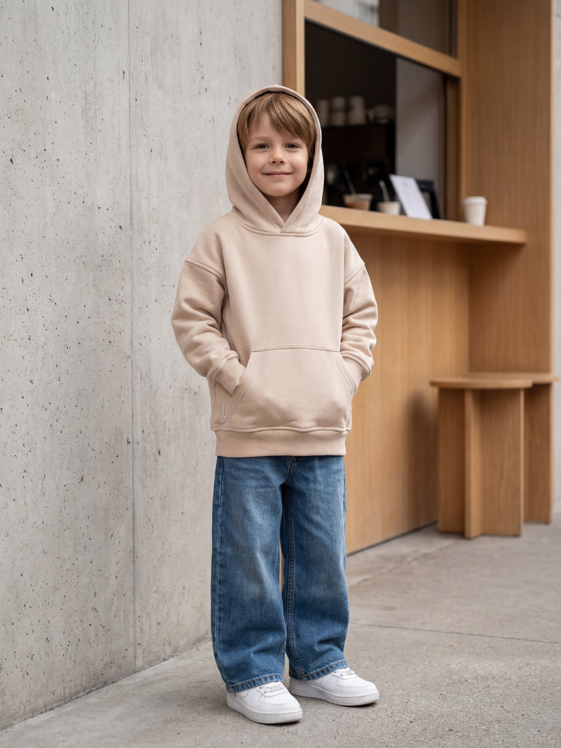 Polerón niño/a Oversize Beige