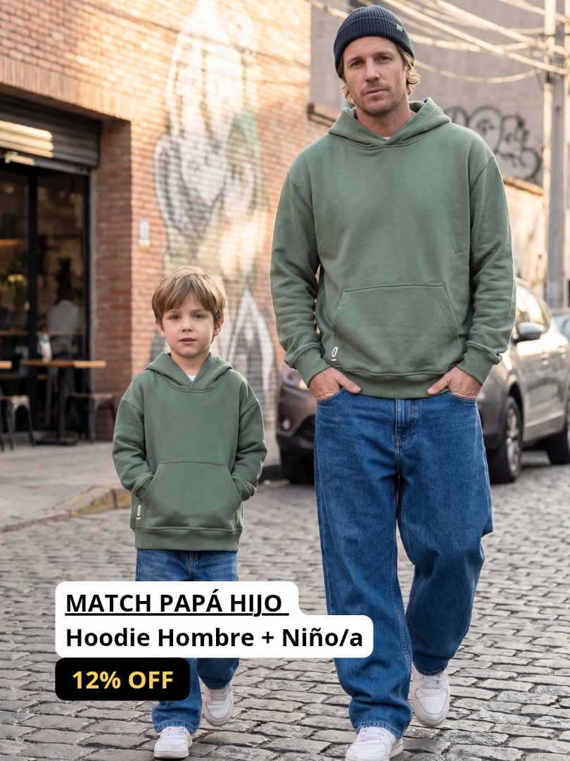 Pack 2 Polerones Oversize Verde Papá + Hijo/a