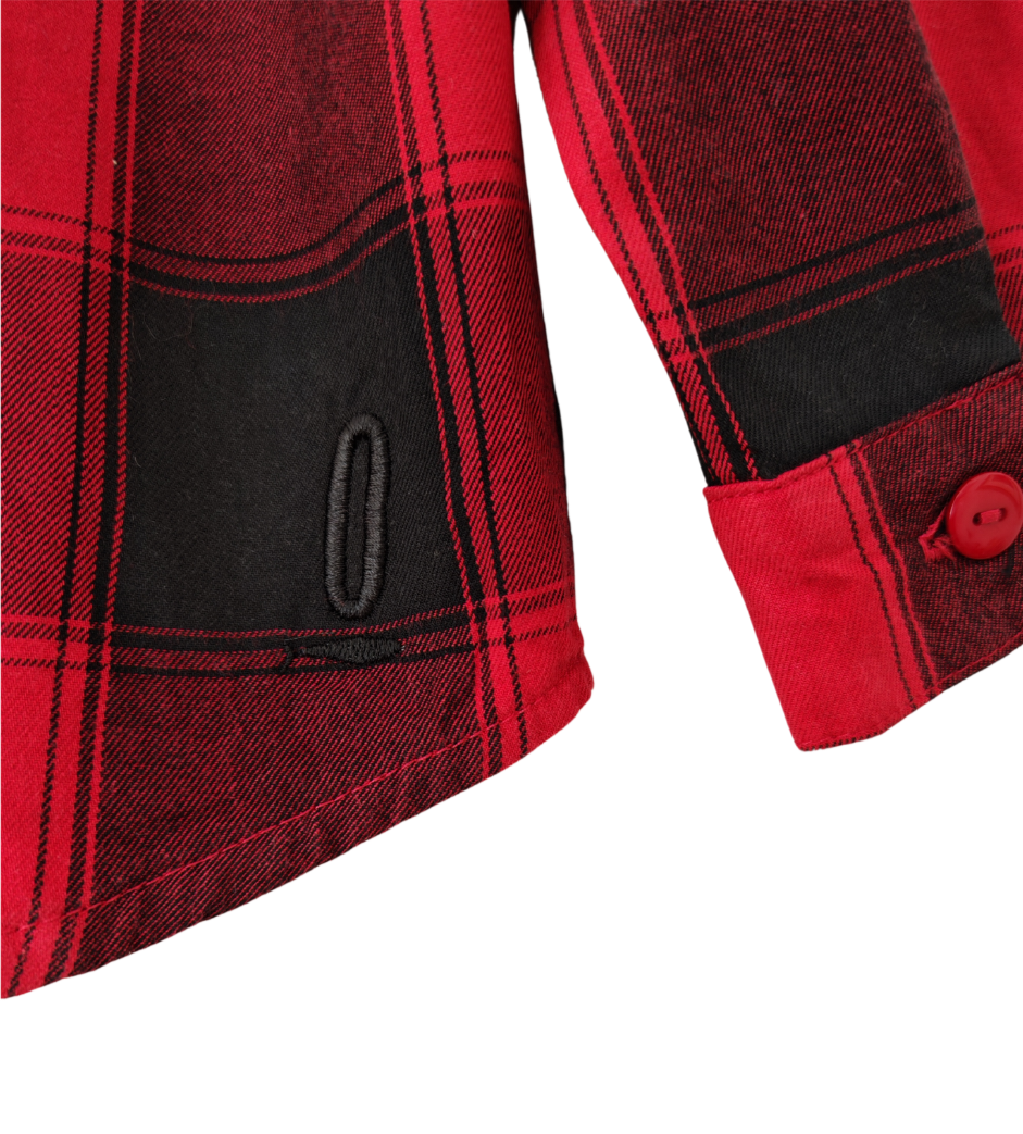 Camisa Hombre Franela Aurelio cuadros rojo con negro