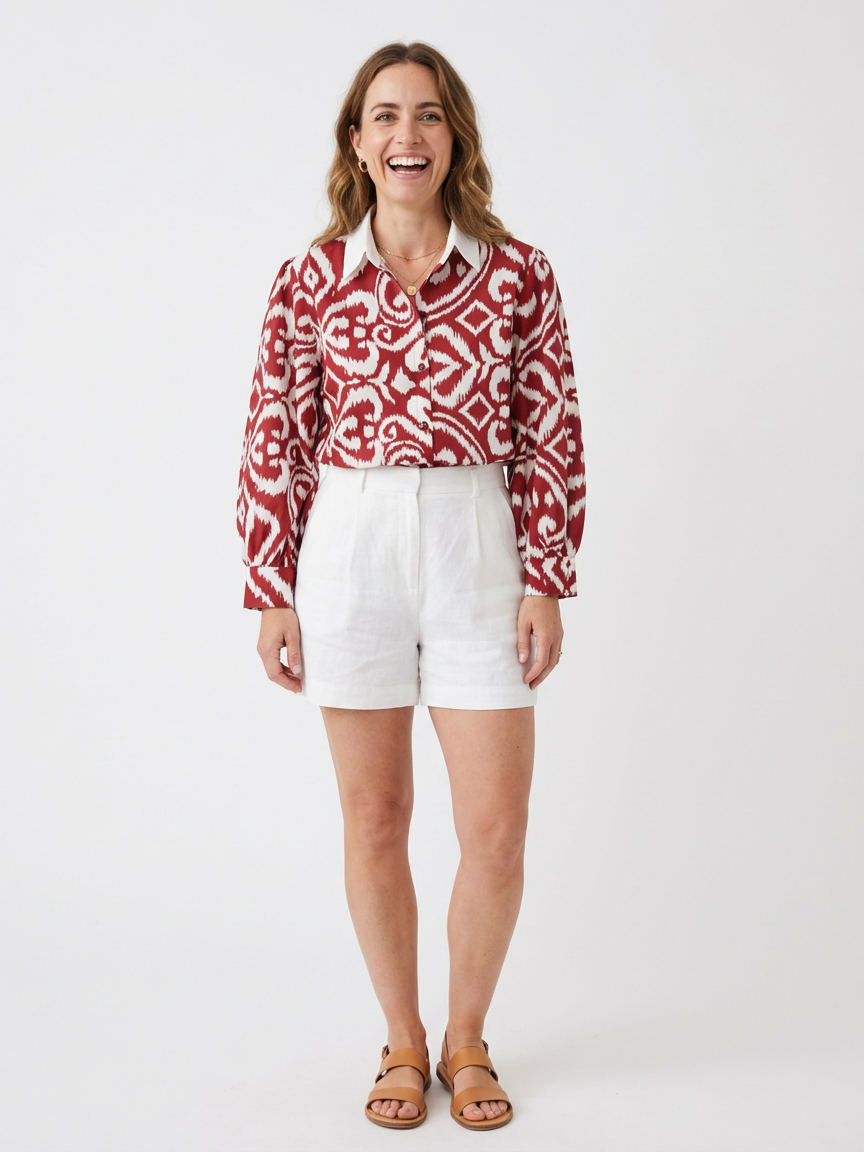 Blusa oversize Mujer 100% algodón manga larga y englobadas