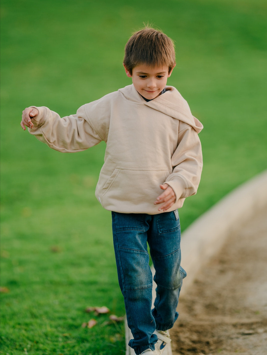 Polerón niño/a Oversize Beige