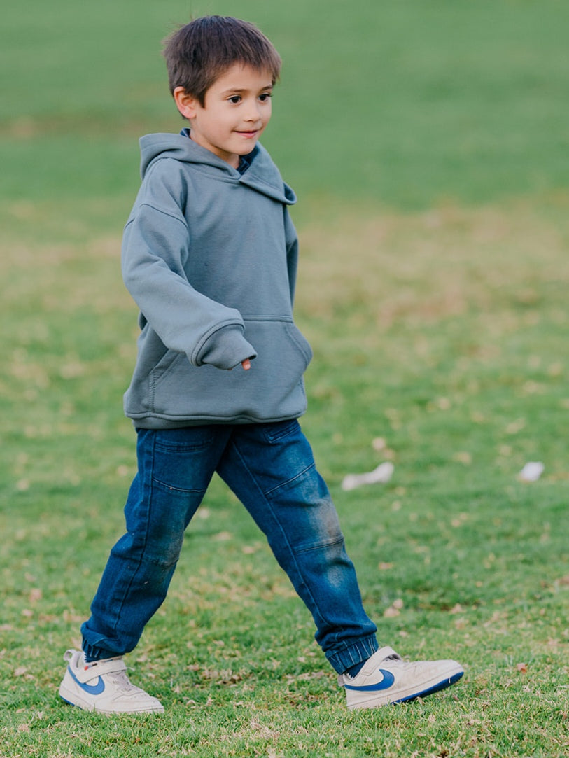 Polerón niño/a Oversize Gris grafito