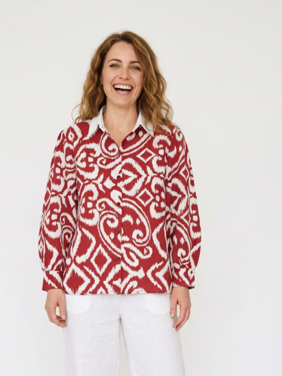 Blusa oversize Mujer 100% algodón manga larga y englobadas