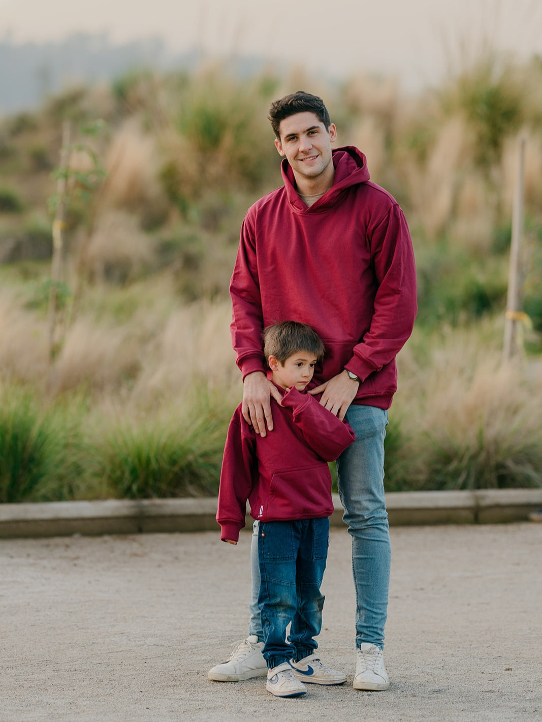 Pack 2 Polerones Oversize Burdeo Papá + Hijo/a