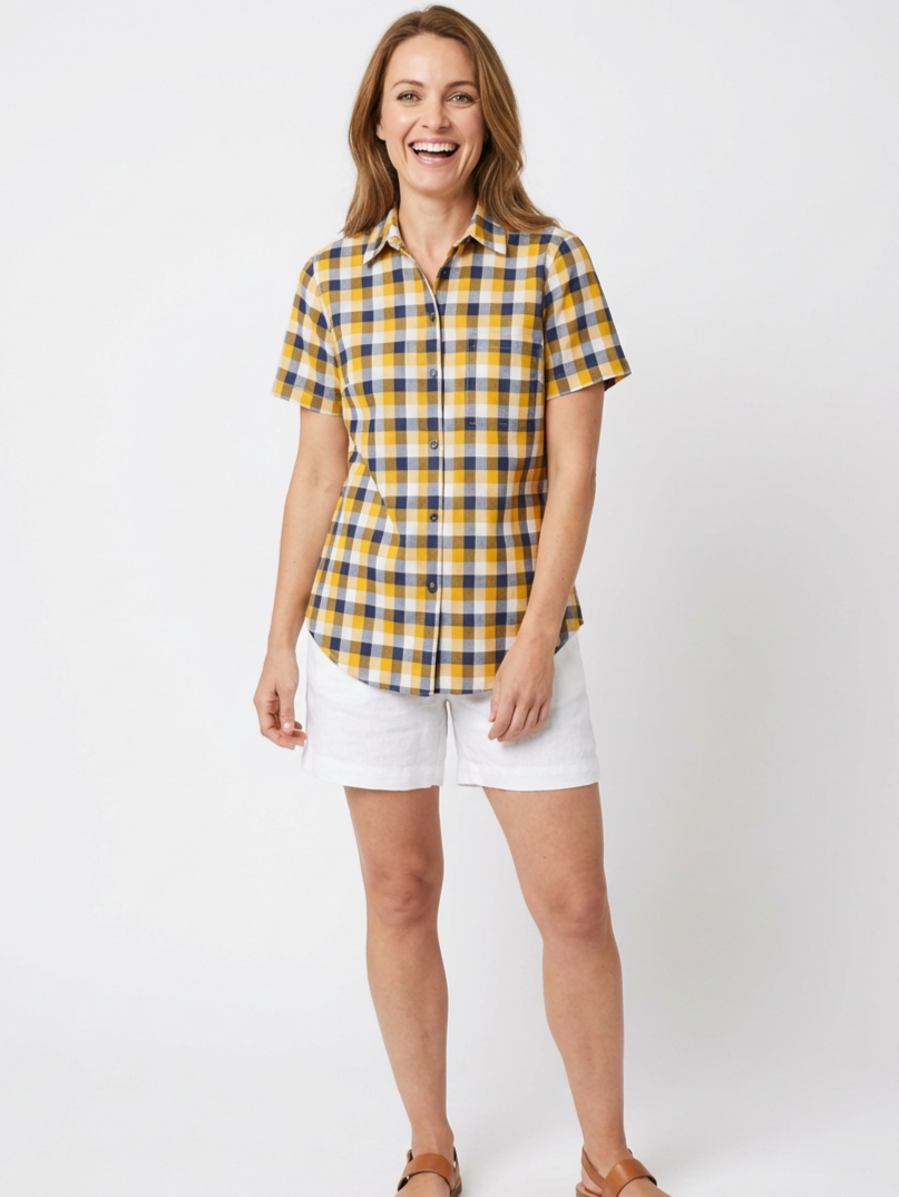 Camisa Mujer 100% algodón cuadrille
