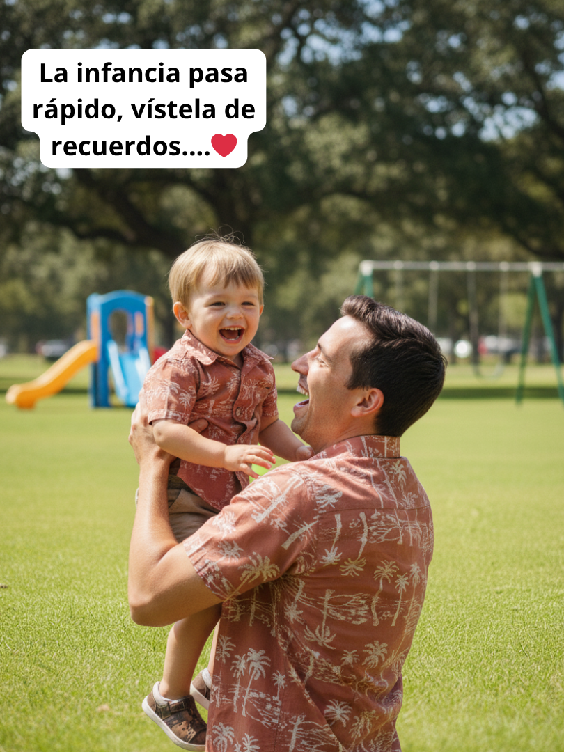 Guayabera niño Palmeras 100% Viscosa premium