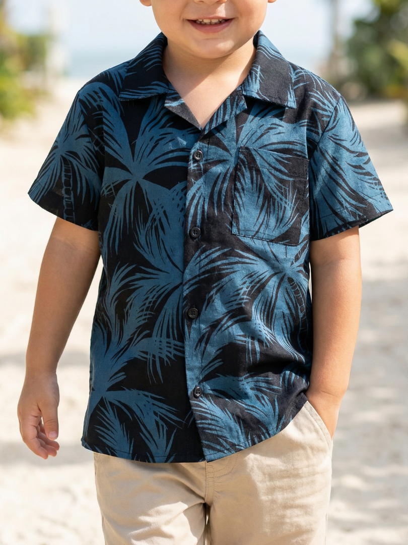 Guayabera niño/a Palmeras 100% algodón