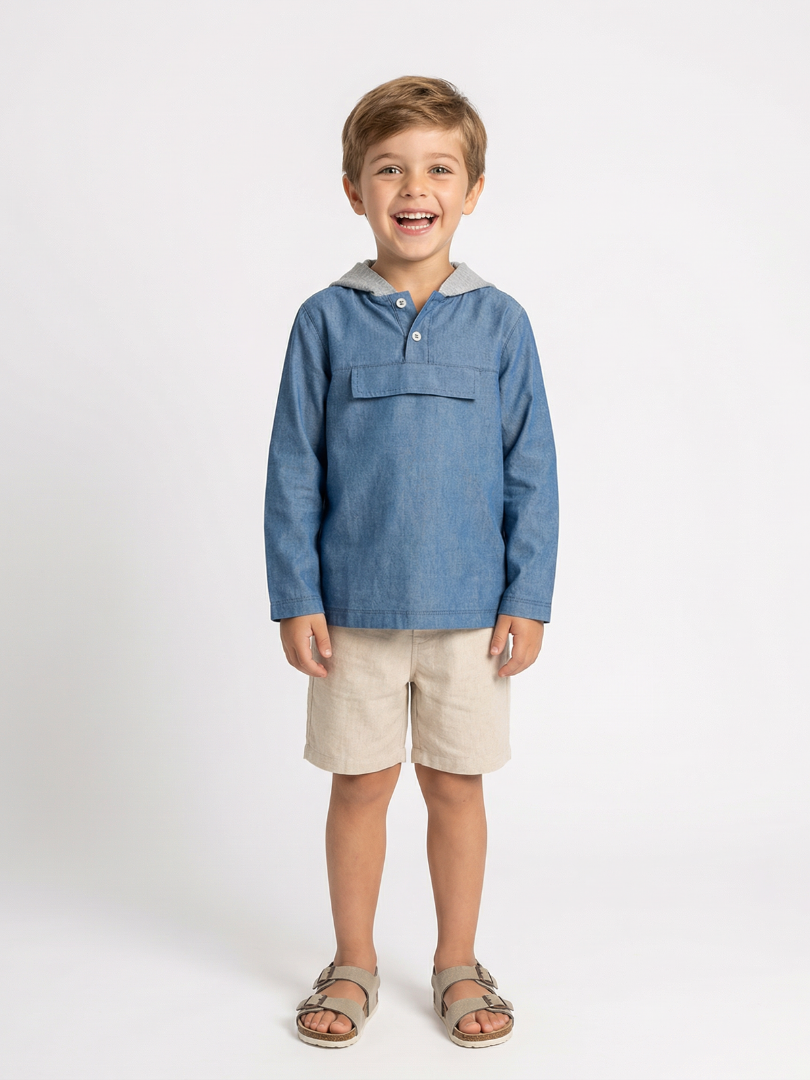 Camisa con gorro niño 100% Algodón